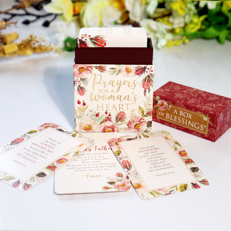 Prayers for a Woman’s Heart (Boxed Set) | Prayer Cards | Woman Girl Female Gift | Christian Gift | Mothers Day Gift | Gift Cards | Pocket Size Scripture Cards | Hearty Gift