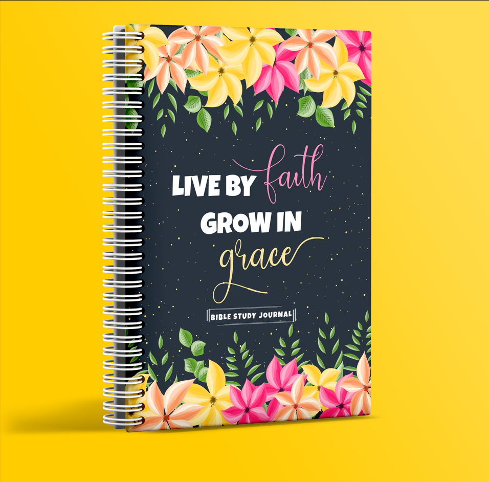 Bible Study Journal | Live by Faith | Grow in Grace | Female Gift | Journal | Christian Gift | Work Gift Idea | Female Gift Idea | Travel Gift Idea