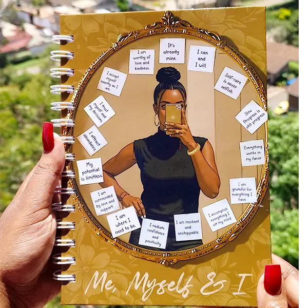 Me Myself and I Chique Notebook | Notebook Journal | Notebook Diary | Plain Notebook | Writing Notebook | Girly Notebook | Chic Notebook | Gift Idea | Feminine Gift Idea | Work Gift Idea