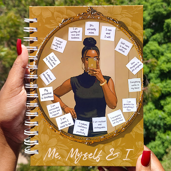 Me Myself and I Chique Notebook | Notebook Journal | Notebook Diary | Plain Notebook | Writing Notebook | Girly Notebook | Chic Notebook | Gift Idea | Feminine Gift Idea | Work Gift Idea