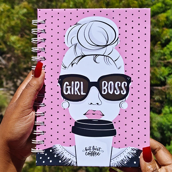 Polka Dot Girl Boss Chique Notebook | Notebook Journal | Notebook Diary | Plain Notebook | Writing Notebook | Girly Notebook | Chic Notebook | Gift Idea | Feminine Gift Idea | Work Gift Idea
