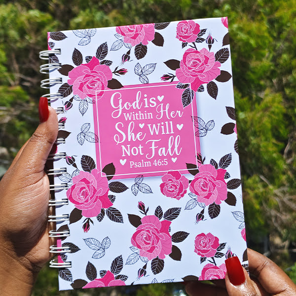 God is within Her | Christian Notebook | Notebook Journal | Notebook Diary | Plain Notebook | Writing Notebook | Girly Notebook | Chic Notebook | Gift Idea | Feminine Gift Idea | Work Gift Idea
