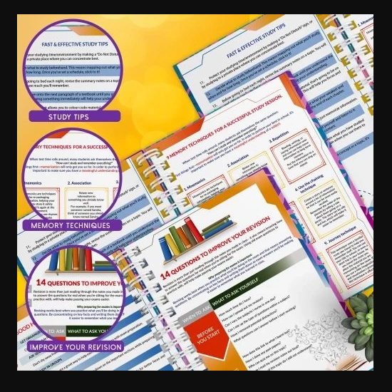 Colourful Student Study Planner | Revision Book | School Book | Back To school | Back To School Offers | Study Planner Gift | Teen Gift Idea | School Gift