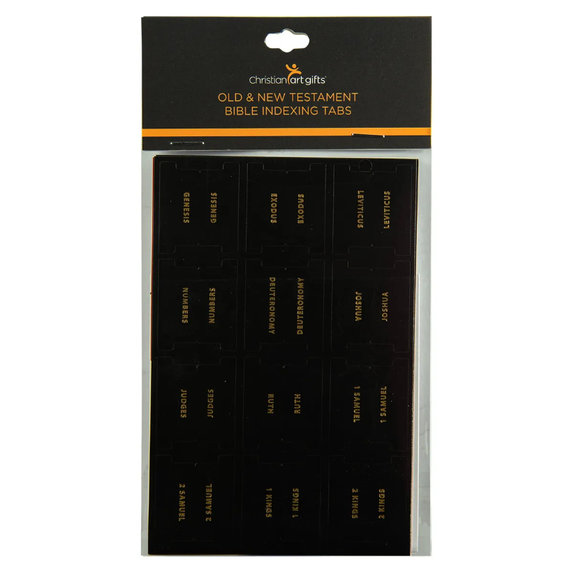 Old and New Testament Black with Gold Bible Indexing Tabs | Index Tabs | Bible Accessories | Elegance Meets Functionality | Bible Index Tabs | Book Markers | Office, School and Home Supplies