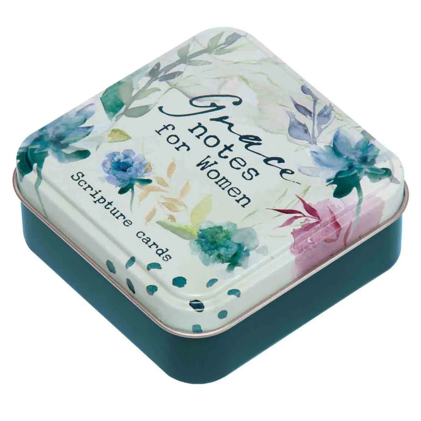 Grace Notes for Women | Scripture Cards in a Beautiful Tin | Christian Gift | Mother's Day Gift  | Female Woman Girl Gift | Prayer Cards | Wedding Gift | Baby shower Gift | Gift | Pocket Size Cards