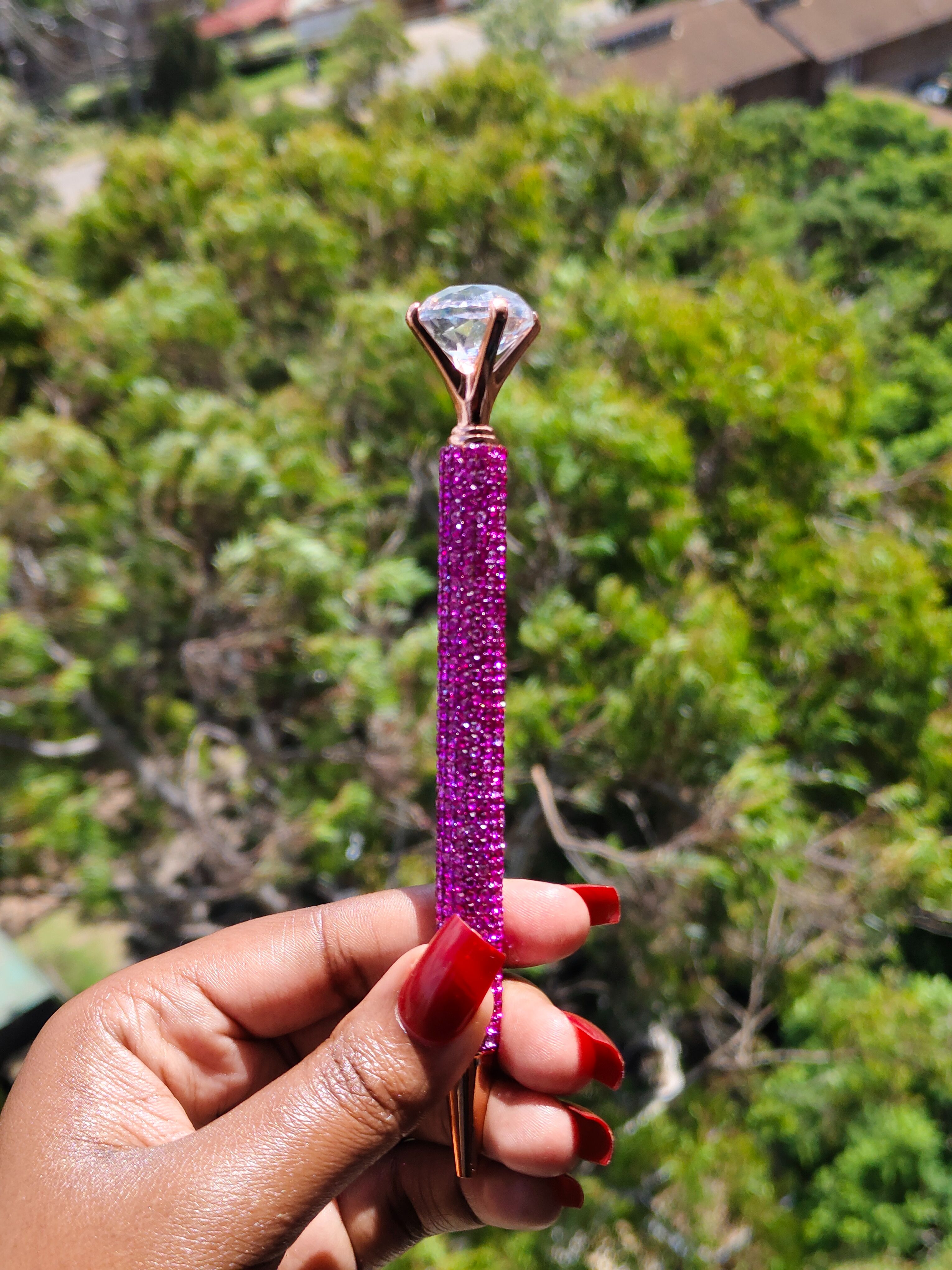 Pink Crystal Metal Ballpoint Pen with Diamond | Cute Black Ink Pen | Pens | School Supplies | Cute Gift | Office Supplies | Mothers Day Gift | Feminine Girl Gift | Stationery | Girly Stationery