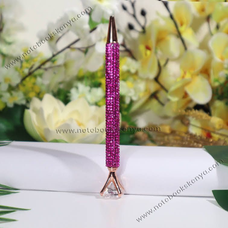 Pink Crystal Metal Ballpoint Pen with Diamond | Cute Black Ink Pen | Pens | School Supplies | Cute Gift | Office Supplies | Mothers Day Gift | Feminine Girl Gift | Stationery | Girly Stationery