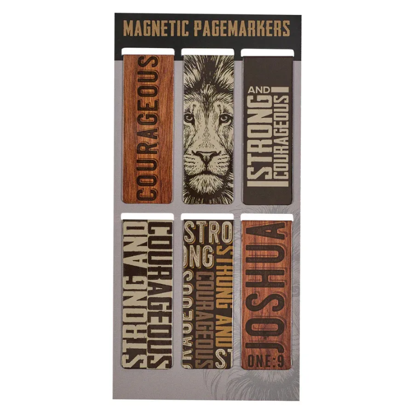 Strong & Courageous Magnetic Bookmarks (Set of 6)  | Male Gift | Idea| Readers Gift | Scripture Bookmarks | Christian Gift | Affirmation Bookmarks | Magnetic Book marks | Book Marks | Creative Gift