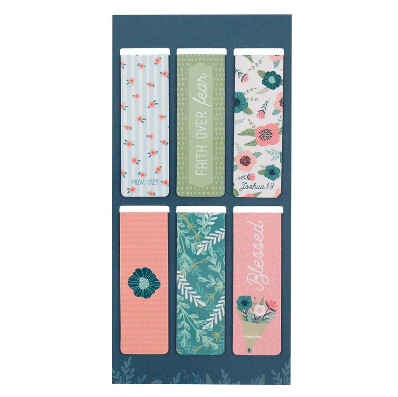 Floral Garden Magnetic Bookmarks Set of 6  | Male Gift | Idea| Readers Gift | Scripture Bookmarks | Christian Gift | Affirmation Bookmarks | Magnetic Book marks | Book Marks | Creative Gift