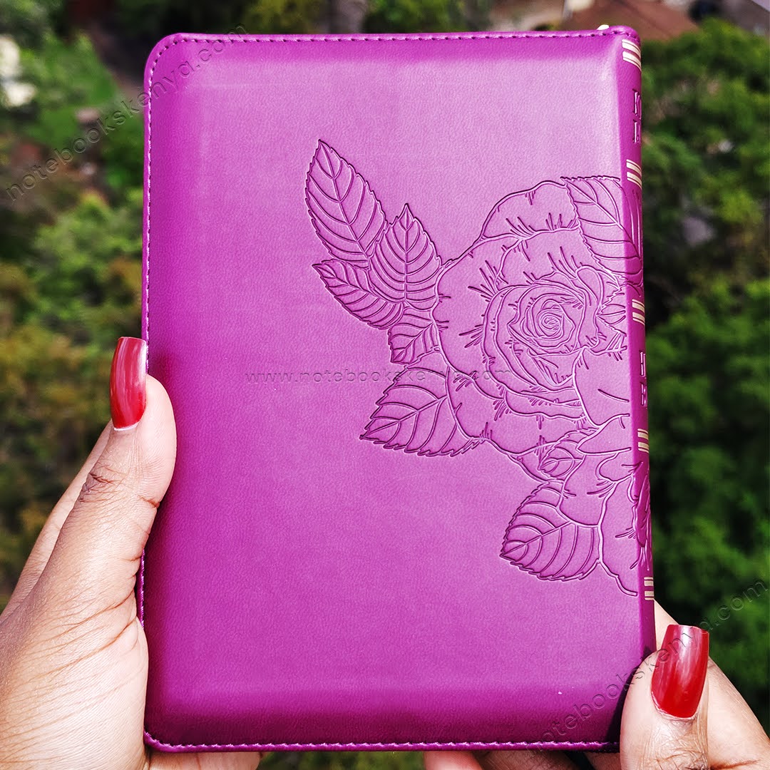 KJV Merlot Faux Leather Compact Bible with Zip  | Christian Bible KJV | King James Version (KJV) | Floral Bible | Girl Gift | Gift | Zipped Bible
