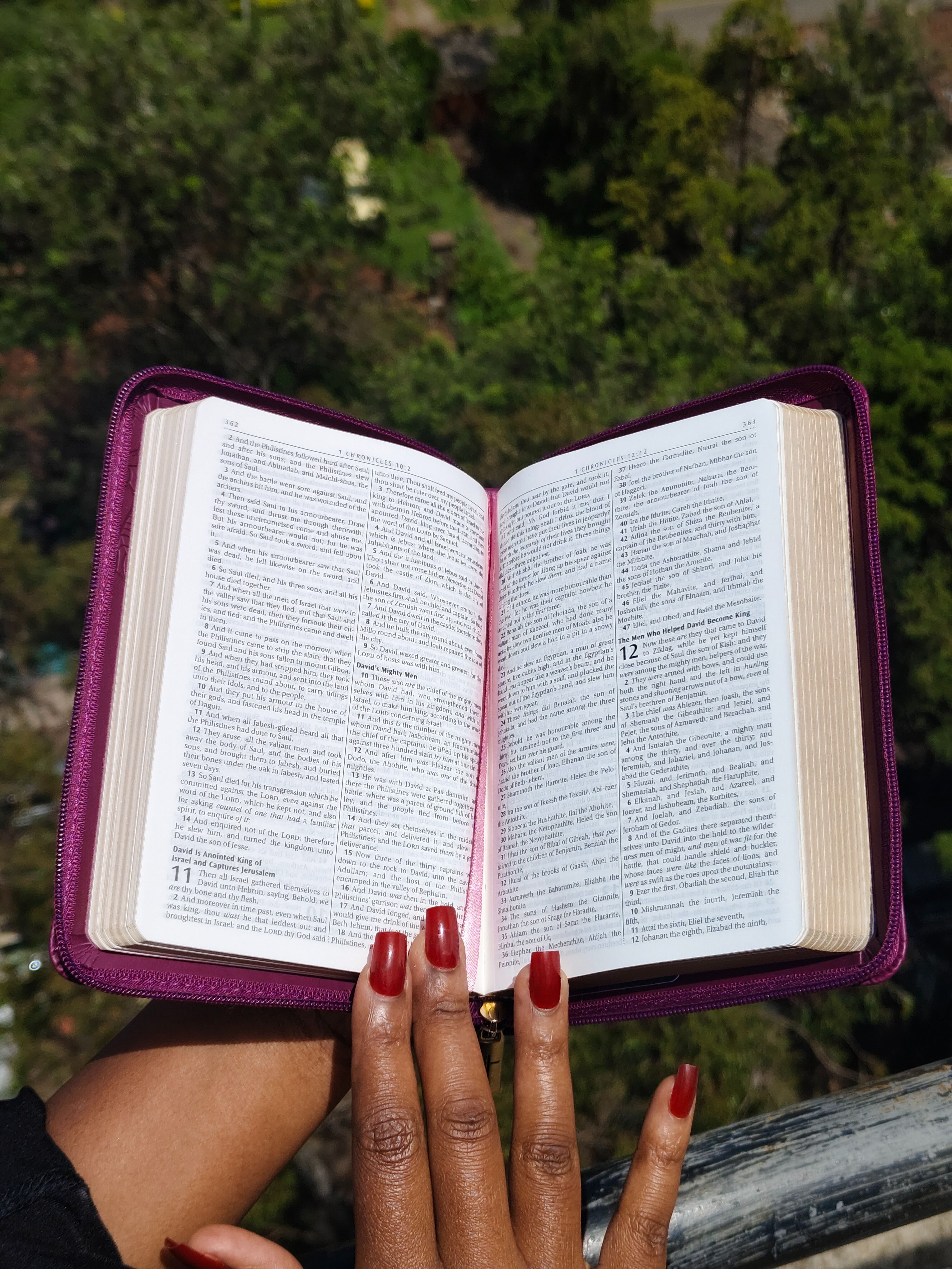 KJV Merlot Faux Leather Compact Bible with Zip  | Christian Bible KJV | King James Version (KJV) | Floral Bible | Girl Gift | Gift | Zipped Bible