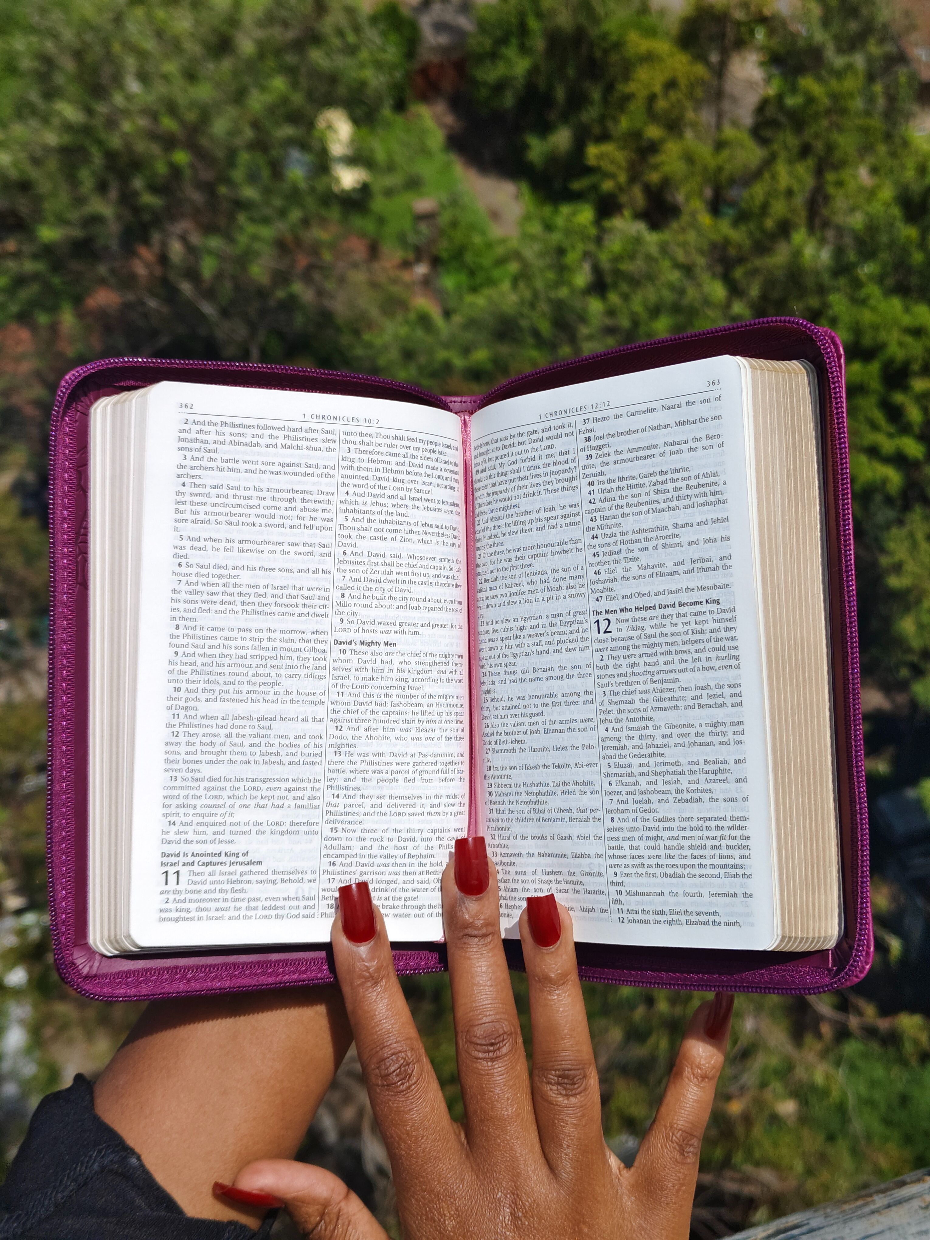 KJV Merlot Faux Leather Compact Bible with Zip  | Christian Bible KJV | King James Version (KJV) | Floral Bible | Girl Gift | Gift | Zipped Bible