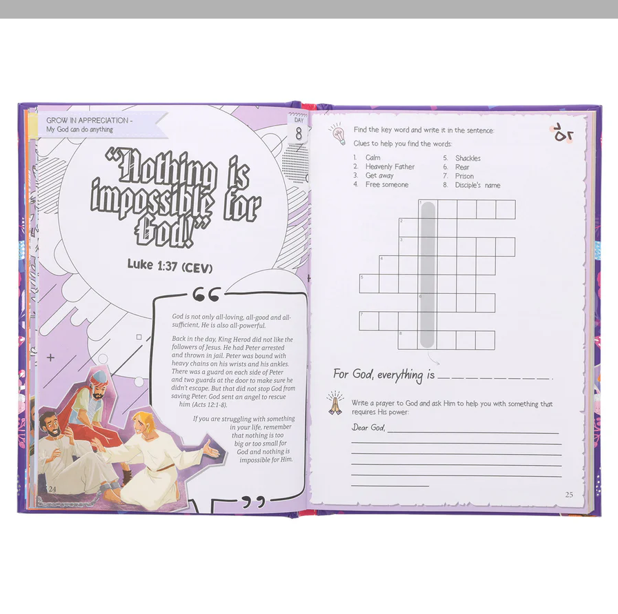 Creative Bible Journal For Girls: With 40 Different Devotions to Grow in Faith (Hardcover) | Devotionals For Kids | Bible Journal For Kids | Creative Bible Journal For Tweens | Girl Gift