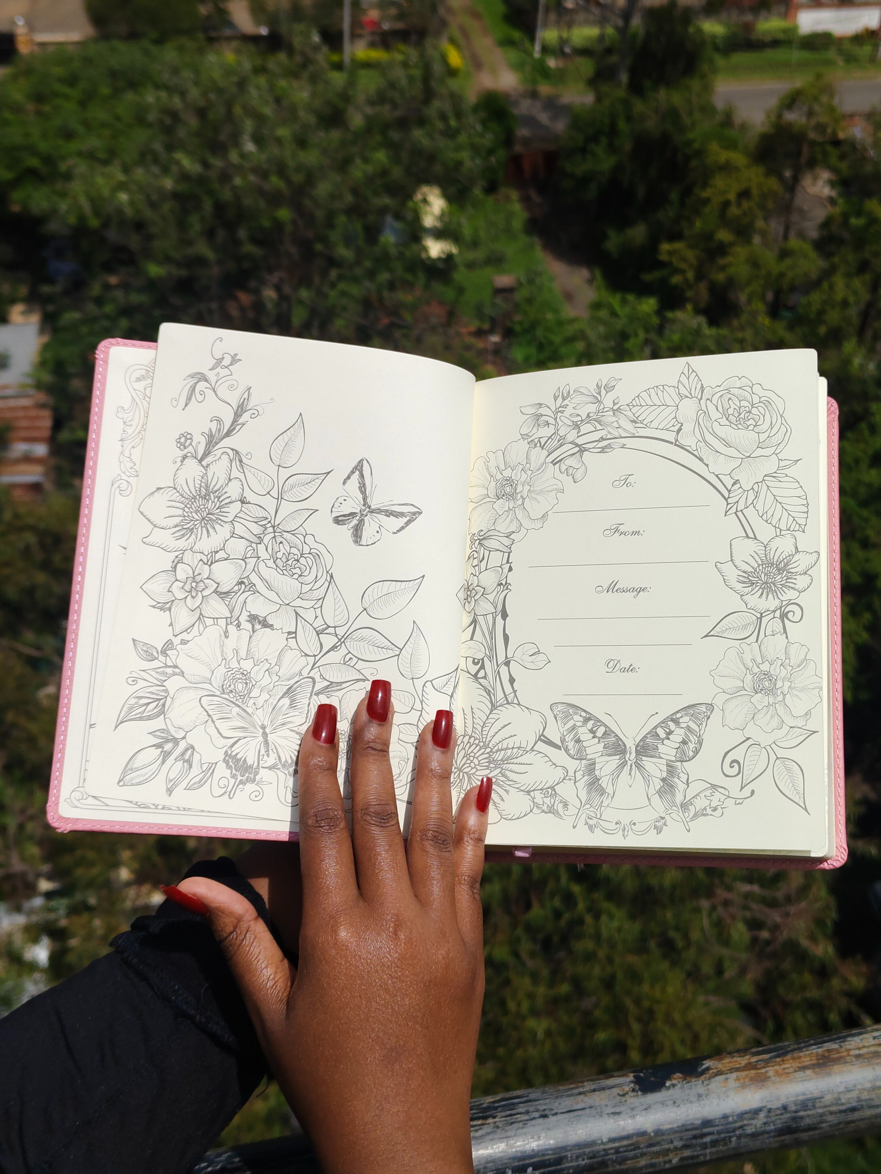 KJV Leather Pink, Blue Butterflies and Flower Garland Faux Leather My Promise Bible – Journaling Edition | Christian Bible KJV | King James Version (KJV) | Floral Bible | Girl Gift  | Journaling Bible