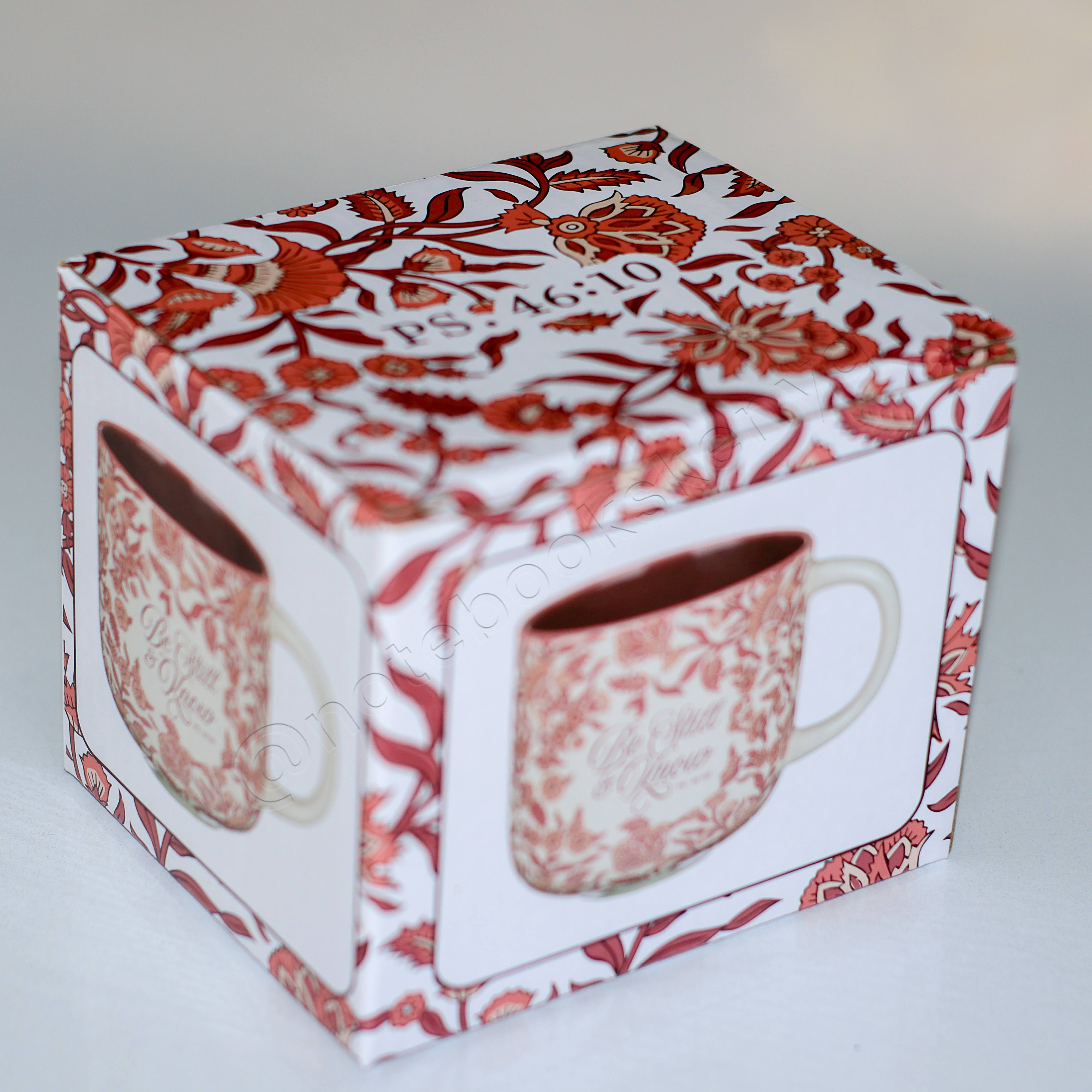 Be Still & Know – Ceramic Mug with Burgundy Interior | Christian Gift Idea | Gift Idea | Branded Coffee/ Tea Mug | Feminine Gift Idea | Work Gift Idea | Floral Mug/ Cup | Affirmations