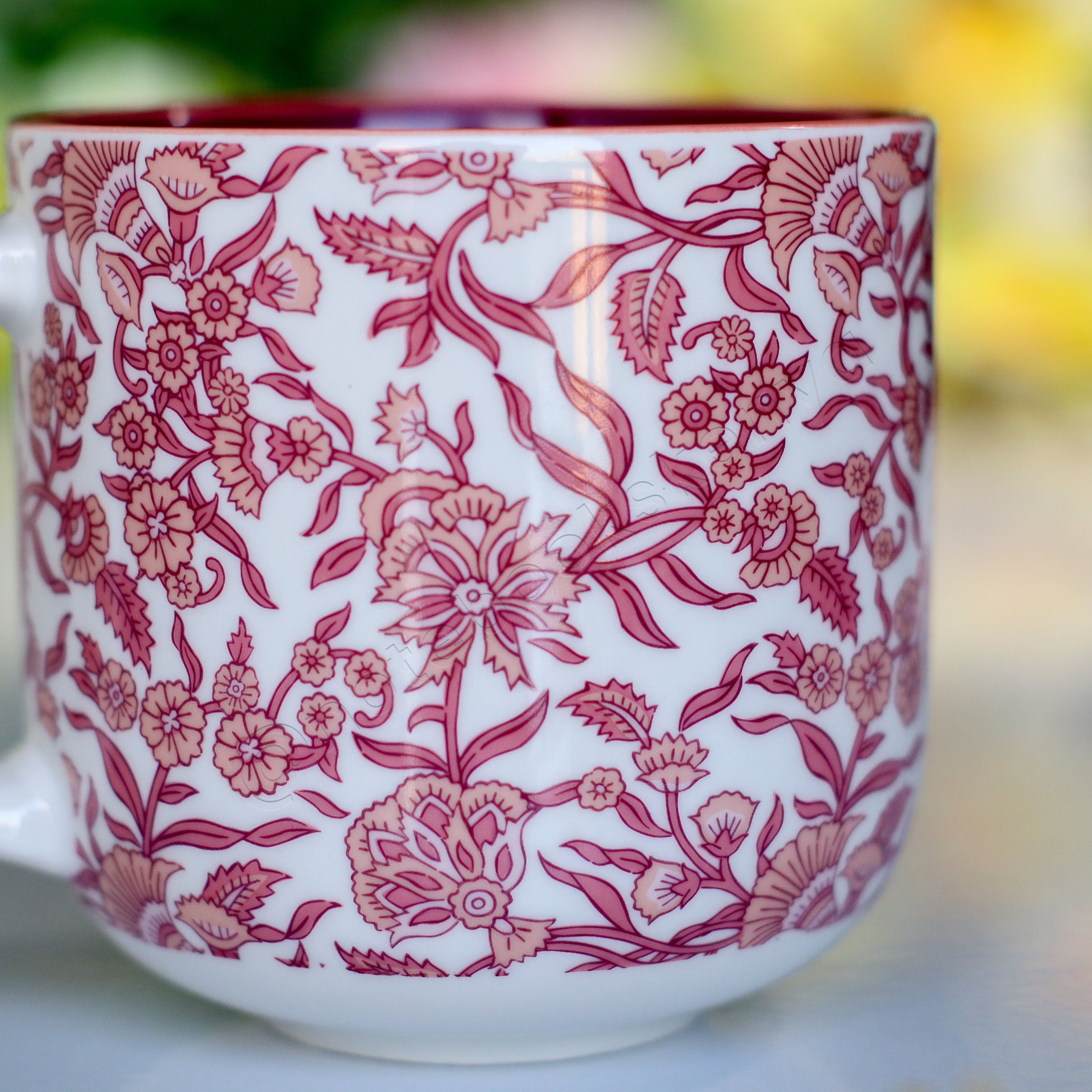 Be Still & Know – Ceramic Mug with Burgundy Interior | Christian Gift Idea | Gift Idea | Branded Coffee/ Tea Mug | Feminine Gift Idea | Work Gift Idea | Floral Mug/ Cup | Affirmations