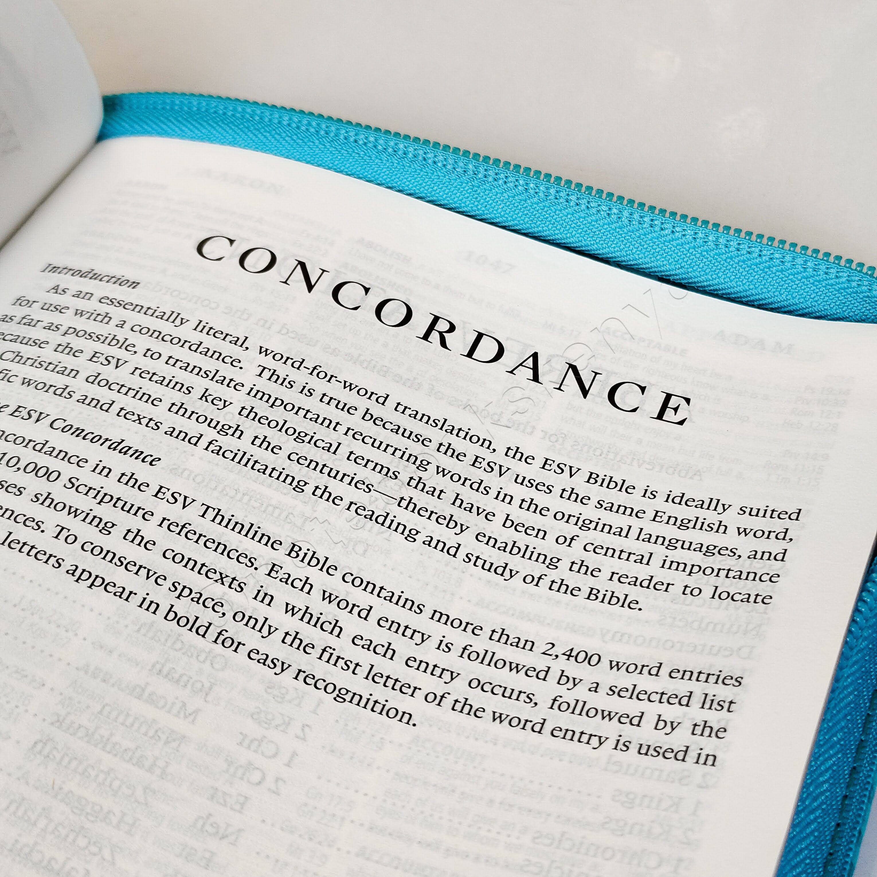 ESV Turquoise Faux Leather Standard Bible | Christian Bible ESV | English Standard Version (ESV) | Floral Bible | Girl Gift | Zipped Bible | Concordance Bible | Complete ESV text | Thumb Indexed Bible