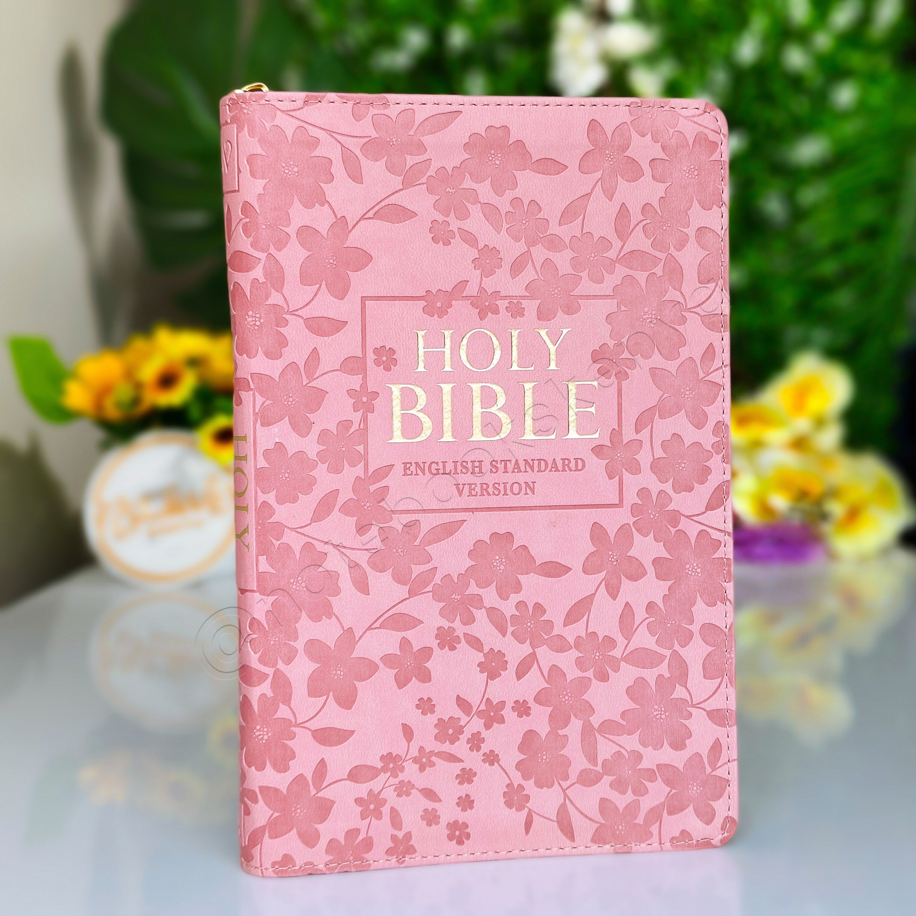 ESV Turquoise Faux Leather Standard Bible | Christian Bible ESV | English Standard Version (ESV) | Floral Bible | Girl Gift | Zipped Bible | Concordance Bible | Complete ESV text | Thumb Indexed Bible
