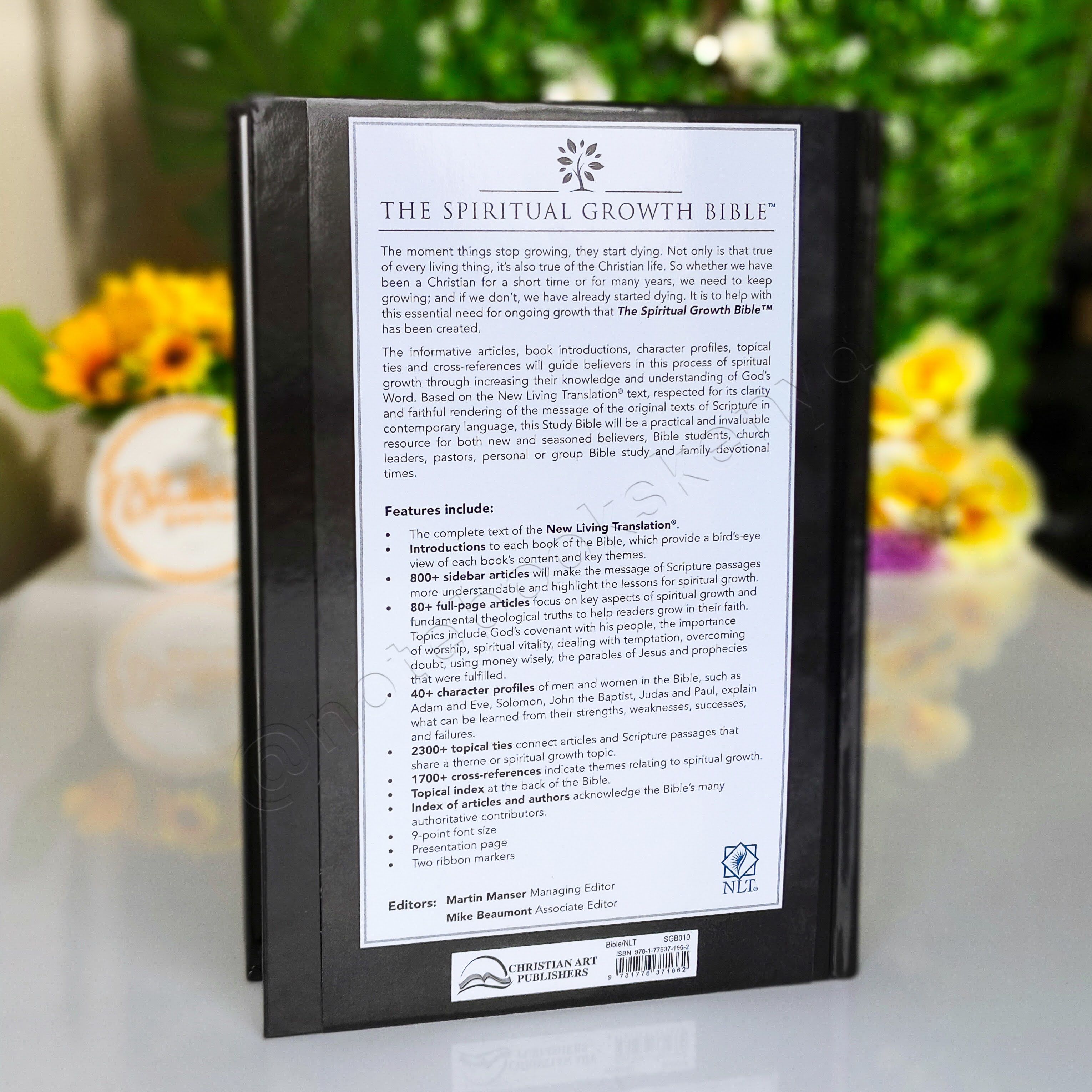 Elegant | NLT Spiritual Growth Bible – Black Hardcover | Christian Bible NLT | New Living Translation(NIV) | Gift | Concordance Bible | Spiritual Bible | Small Bible | Words In Red