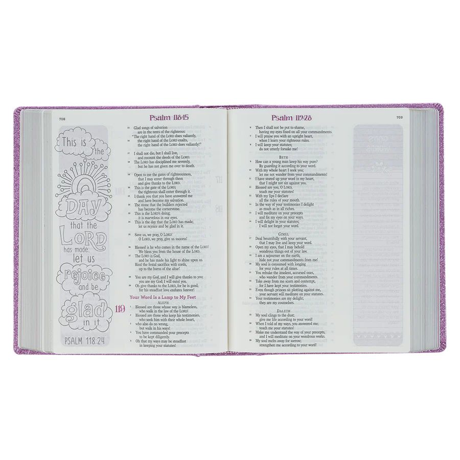 My Creative Bible for Girls – ESV Purple Glitter Hardcover Edition💜 Gifts for Girls | English Standard Version | ESV | Coloring Bible | Girl Bible