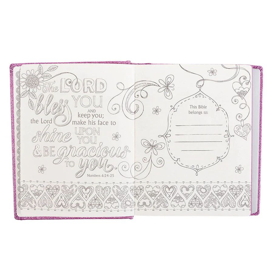My Creative Bible for Girls – ESV Purple Glitter Hardcover Edition💜 Gifts for Girls | English Standard Version | ESV | Coloring Bible | Girl Bible