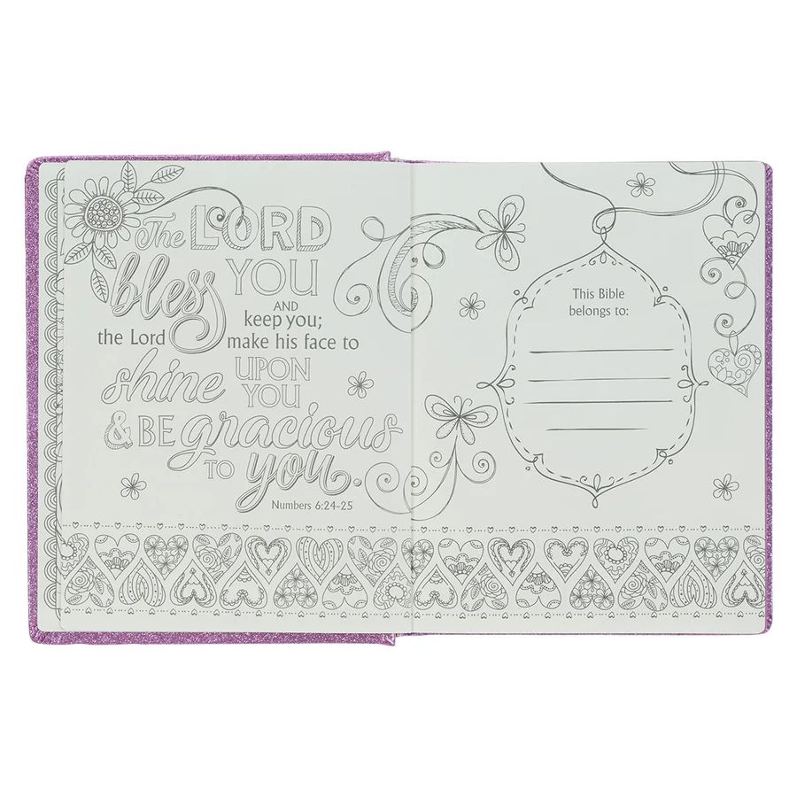 My Creative Bible for Girls – ESV Purple Glitter Hardcover Edition💜 Gifts for Girls | English Standard Version | ESV | Coloring Bible | Girl Bible