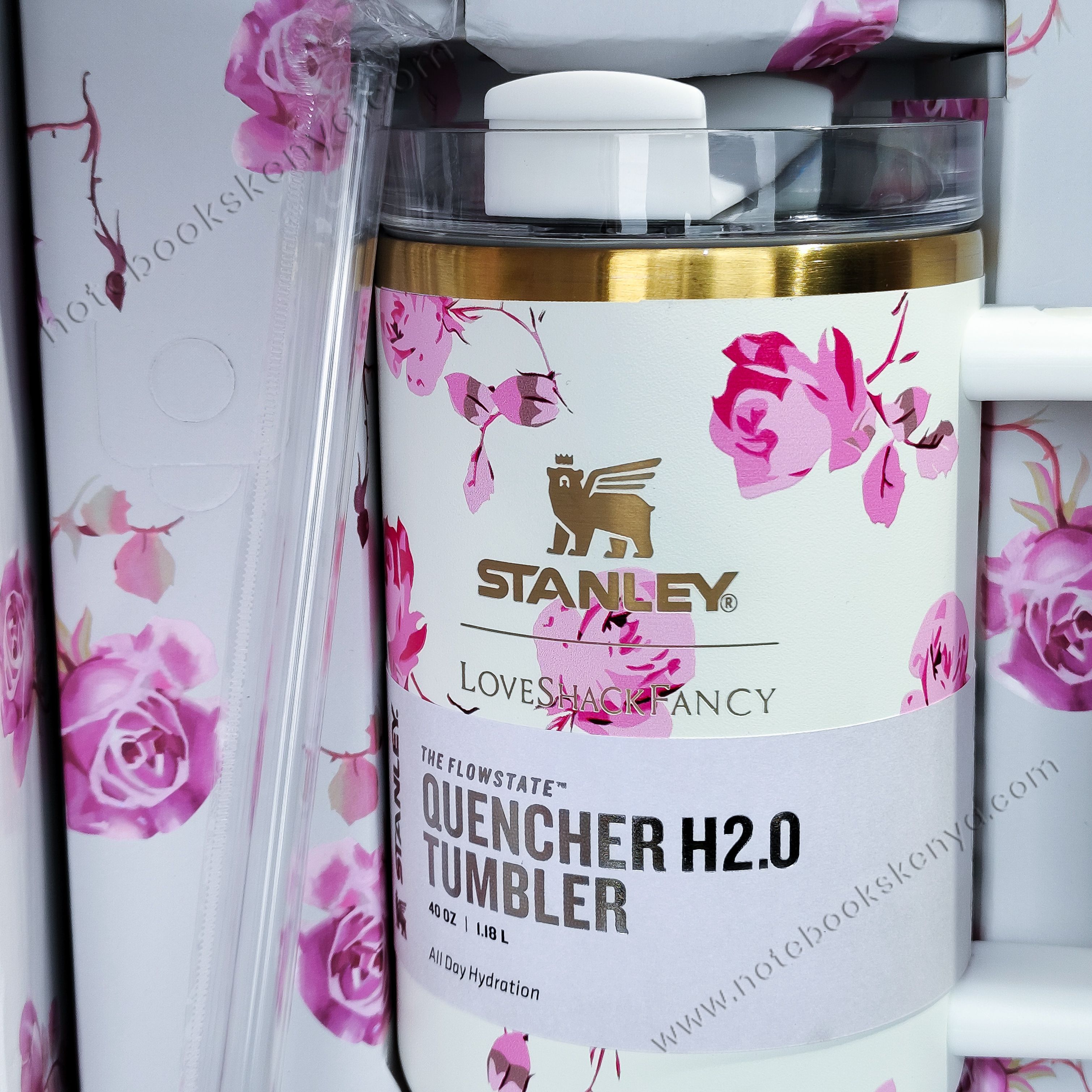 White Love Shack Fancy Double-Walled Vacuum Mug – Stainless Steel Travel Tumbler for Women | Hot & Cold Insulated Cup | Office, Car, & Picnic Use | Stanley Mug | Timeless Female Gift