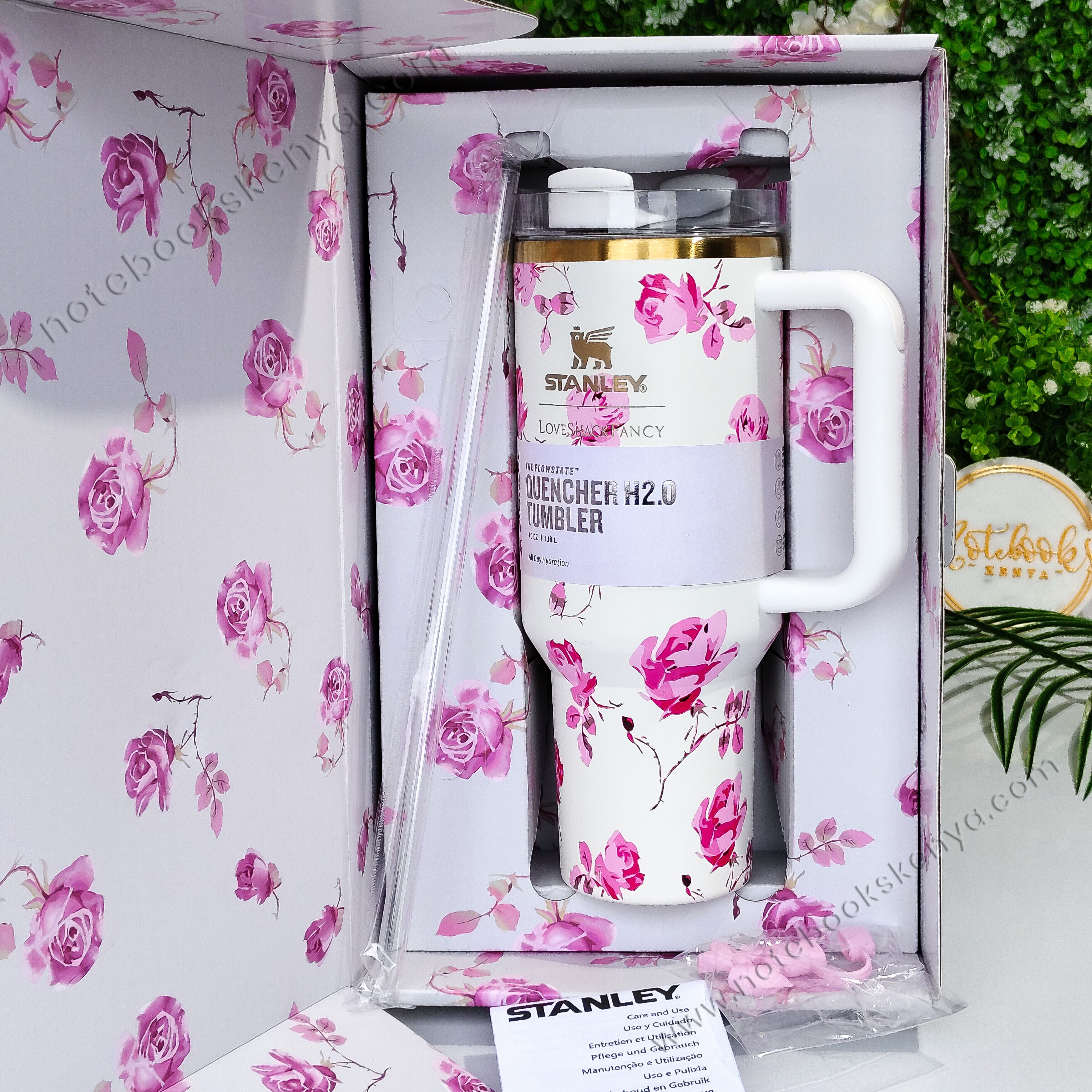 White Love Shack Fancy Double-Walled Vacuum Mug – Stainless Steel Travel Tumbler for Women | Hot & Cold Insulated Cup | Office, Car, & Picnic Use | Stanley Mug | Timeless Female Gift
