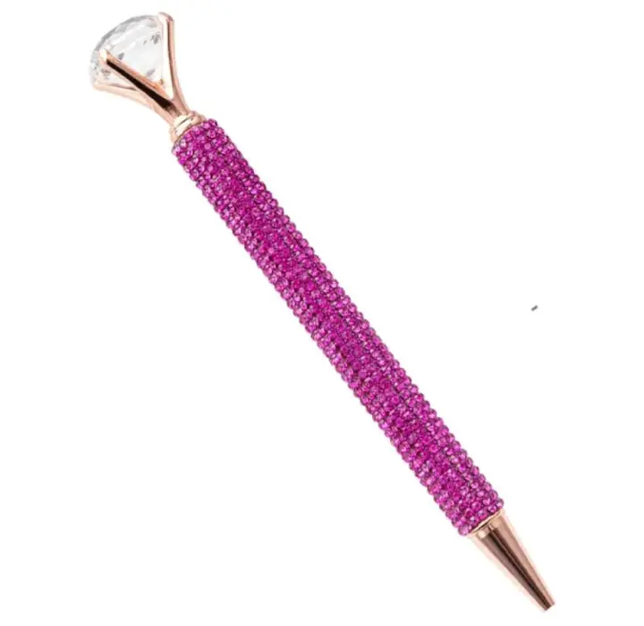 Pink Crystal Metal Ballpoint Pen with Diamond | Cute Black Ink Pen | Pens | School Supplies | Cute Gift | Office Supplies | Mothers Day Gift | Feminine Girl Gift | Stationery | Girly Stationery