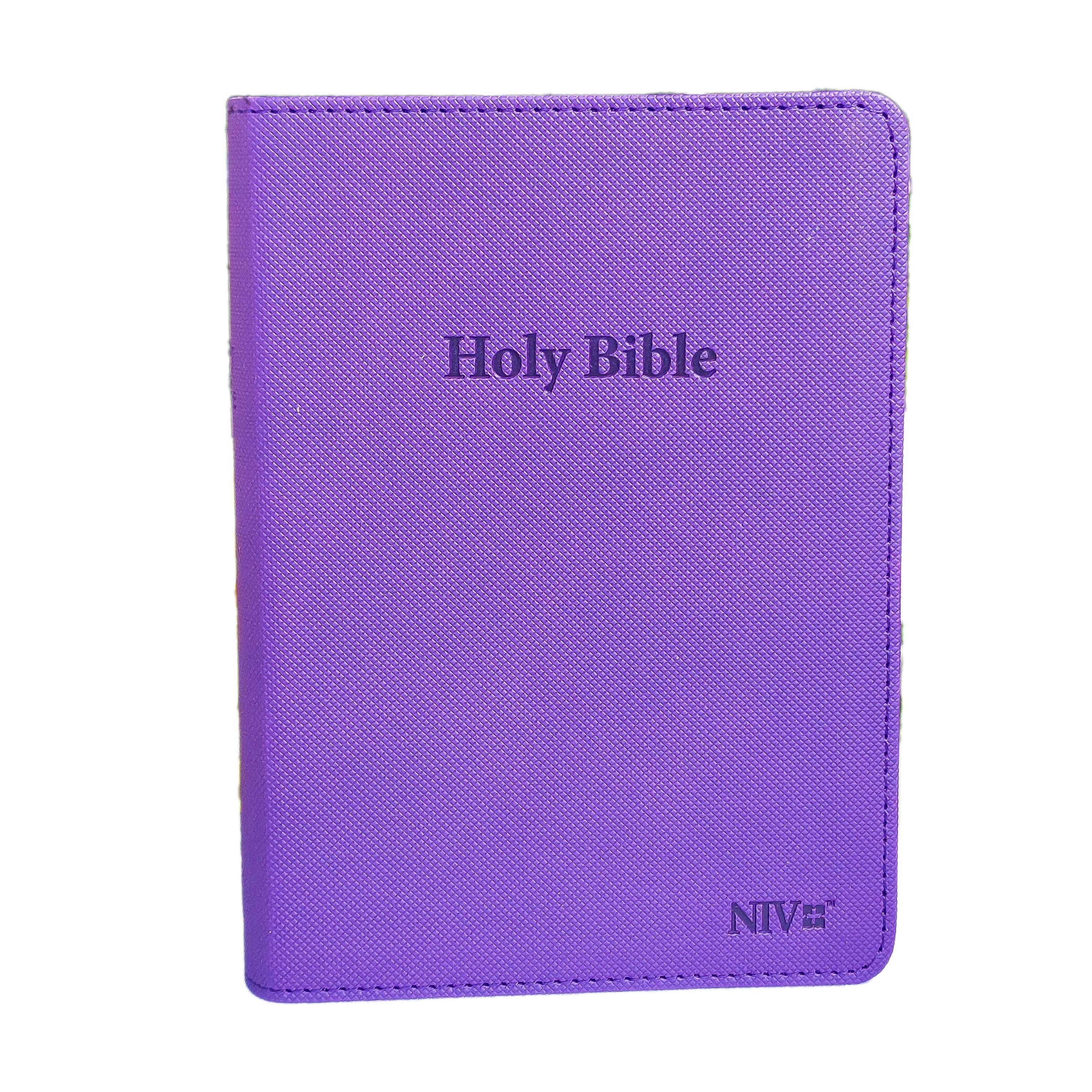 Elegant and Portable | Purple NIV Pocket Bible with Index Tabs– PU Leather  | New International Version(NIV) | Gift | Concordance Bible | Thumb Indexed Bible | Small Bible | Words In Red