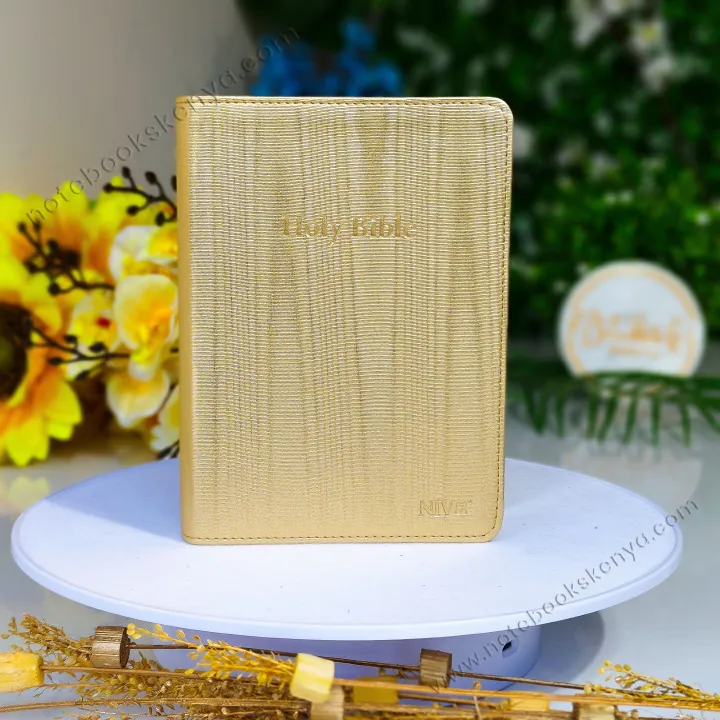 Elegant and Portable | Gold NIV Pocket Bible with Index Tabs– PU Leather  | New International Version(NIV) | Gift | Concordance Bible | Thumb Indexed Bible | Small Bible | Words In Red