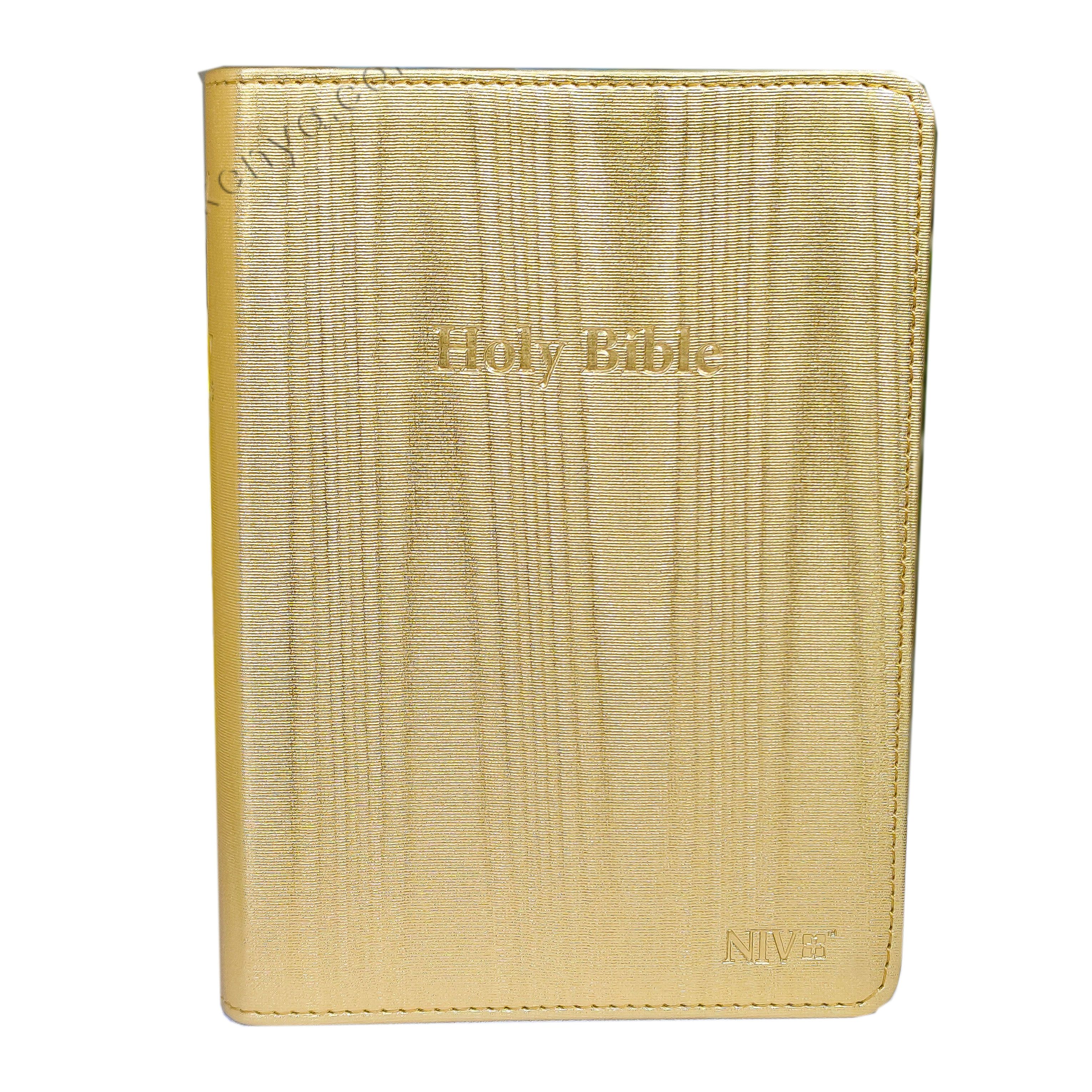 Elegant and Portable | Gold NIV Pocket Bible with Index Tabs– PU Leather  | New International Version(NIV) | Gift | Concordance Bible | Thumb Indexed Bible | Small Bible | Words In Red