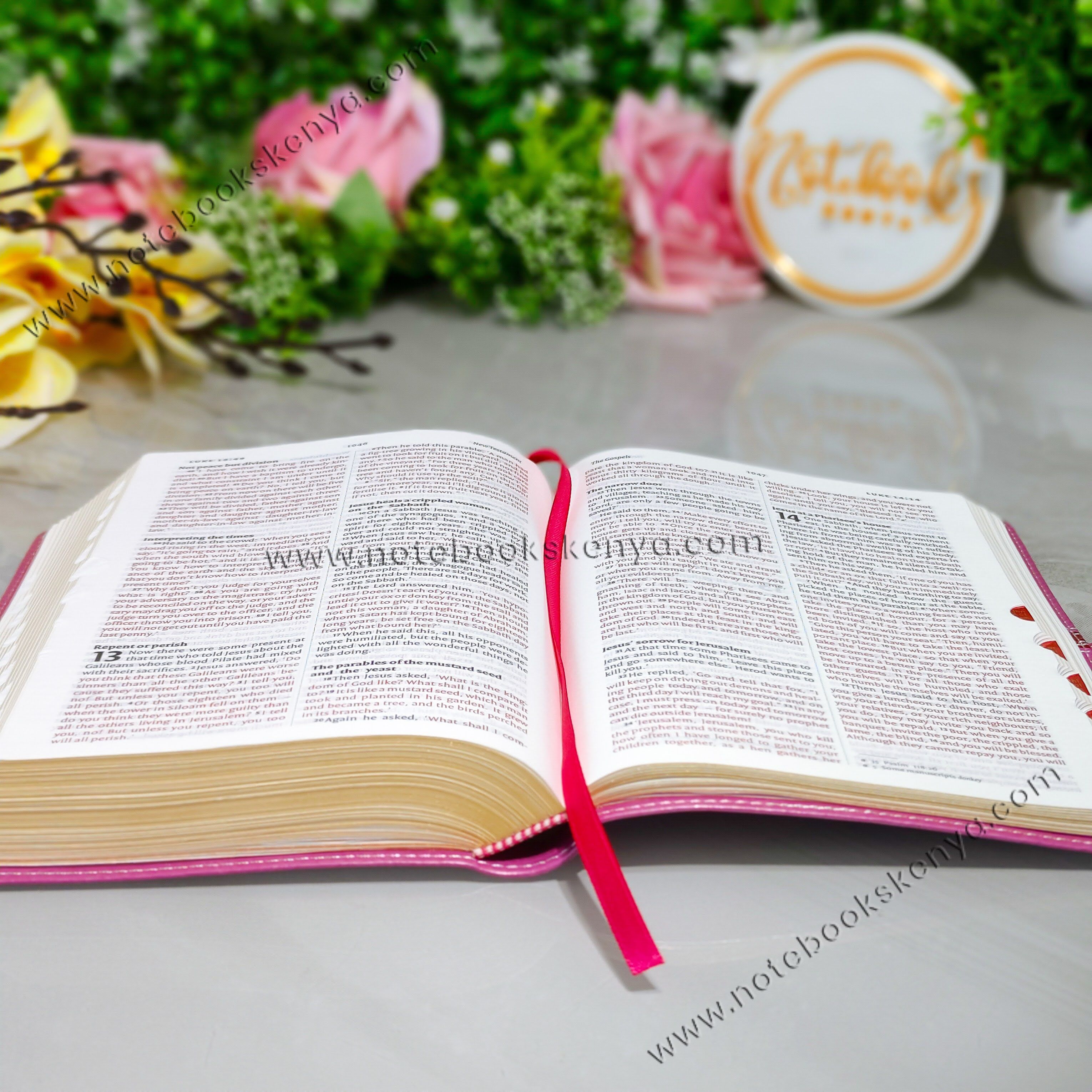 NIV Bible |  Pink Press Button | Duotone – Pink & Blue | Christian Bible NIV | The New International Version (NIV) | Gift Idea | Pink Bible | Blue Bible | Bible with Button