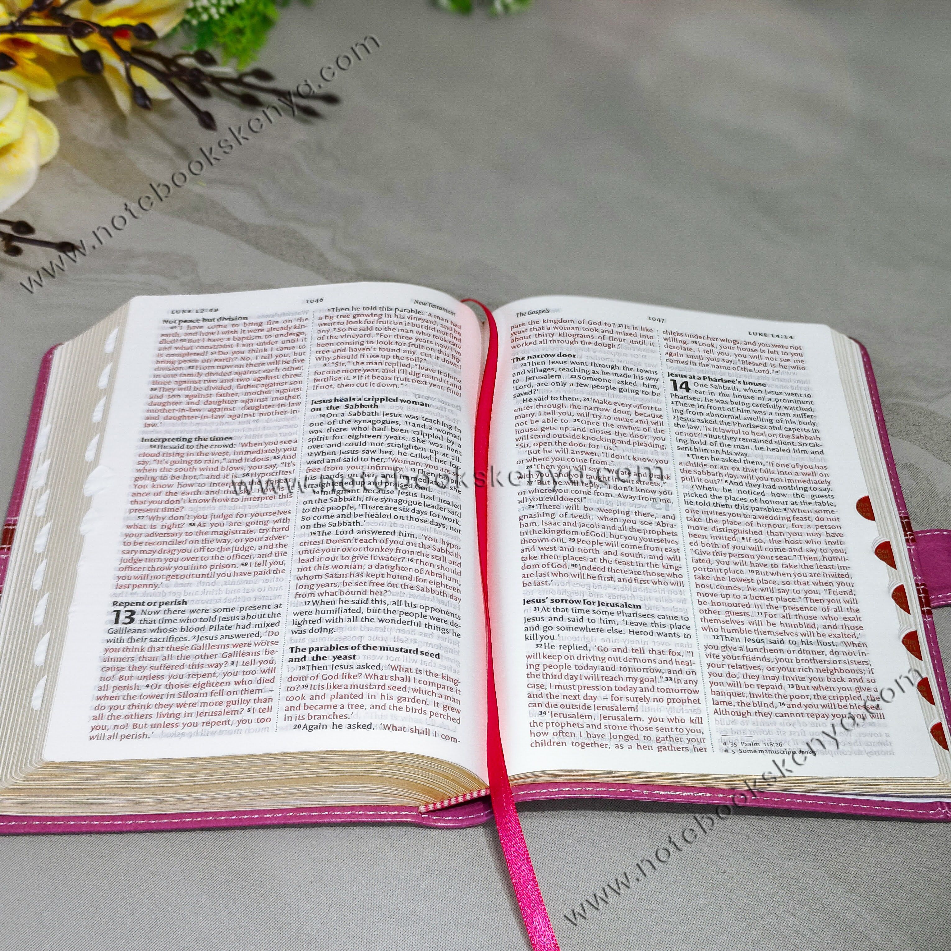 NIV Bible |  Pink Press Button | Duotone – Pink & Blue | Christian Bible NIV | The New International Version (NIV) | Gift Idea | Pink Bible | Blue Bible | Bible with Button