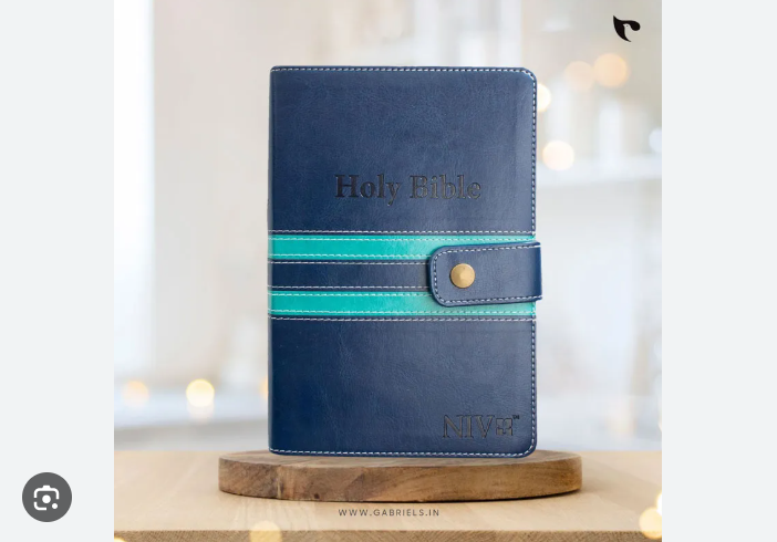 NIV Bible |  Blue Press Button | Duotone – Blue | Christian Bible NIV | The New International Version (NIV) | Gift Idea | Blue Bible | Bible with Button