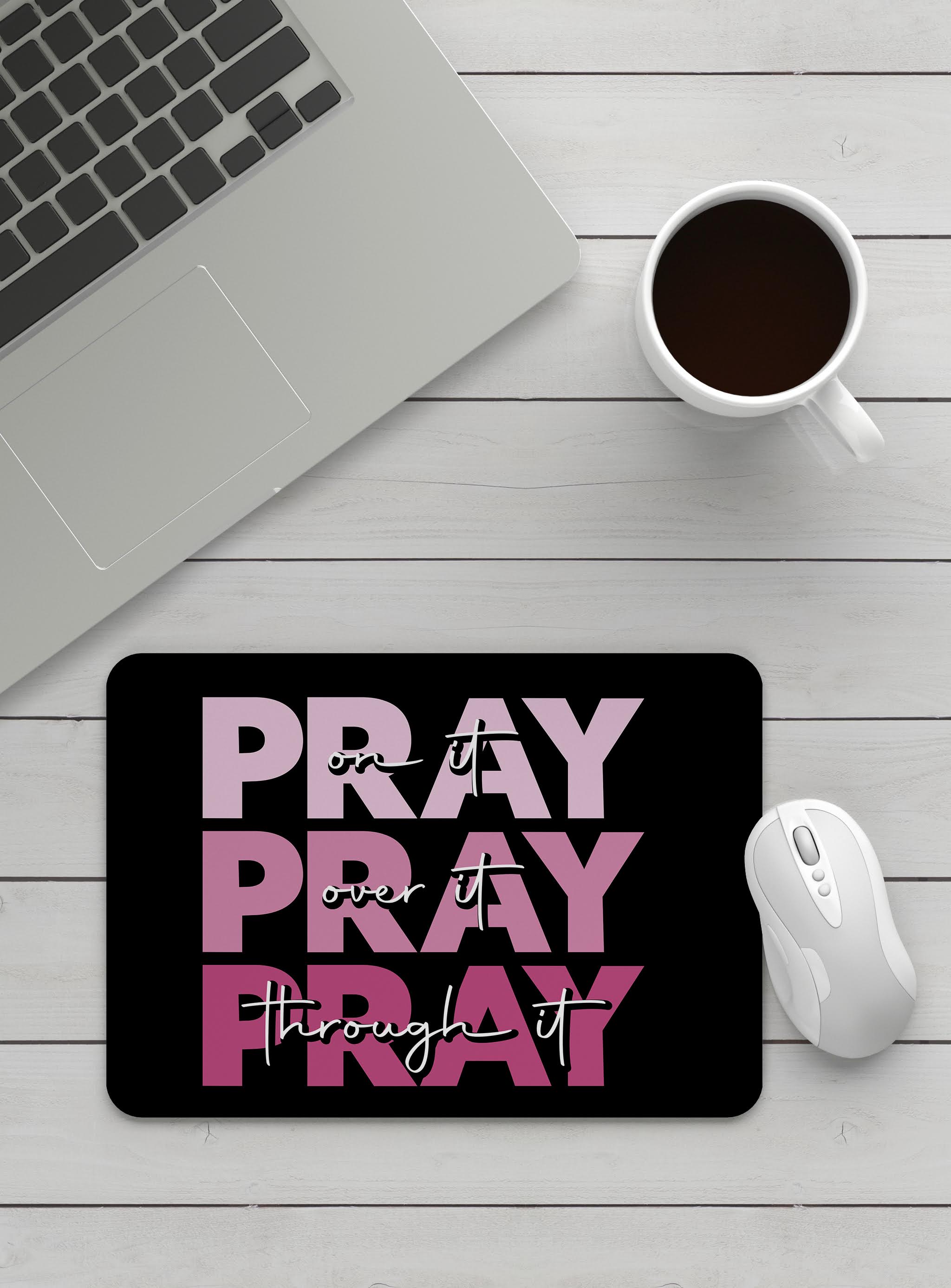 Pray Washable Non-Slip Rubber Base Mouse Pad | Non Slip Mouse Pad | Christian Gift Ideas | Gamers/ Graphic Designer Mouse Pads | Customizable Mouse Pads | Mousepads |  Feminine Gift Ideas