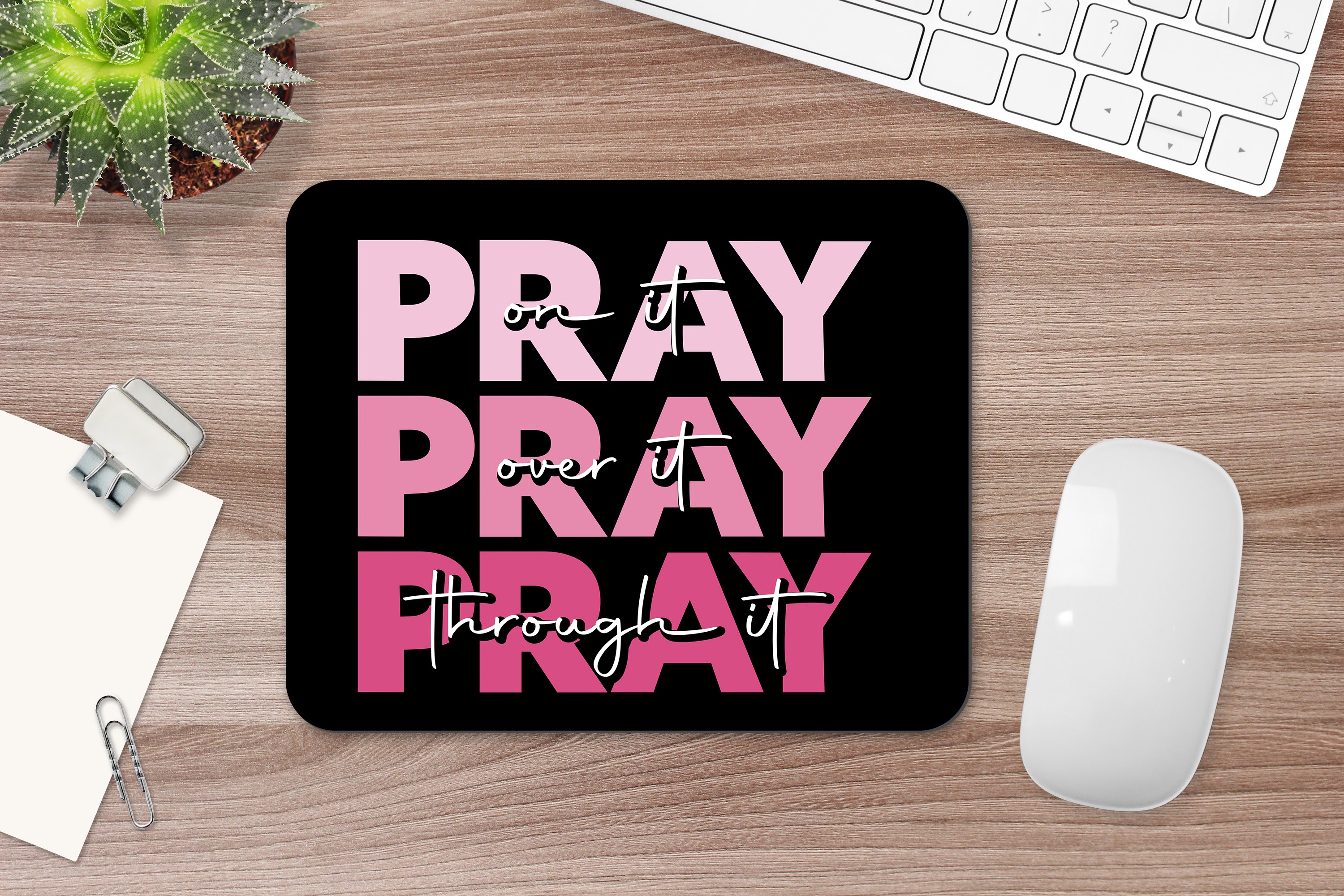 Pray Washable Non-Slip Rubber Base Mouse Pad | Non Slip Mouse Pad | Christian Gift Ideas | Gamers/ Graphic Designer Mouse Pads | Customizable Mouse Pads | Mousepads |  Feminine Gift Ideas