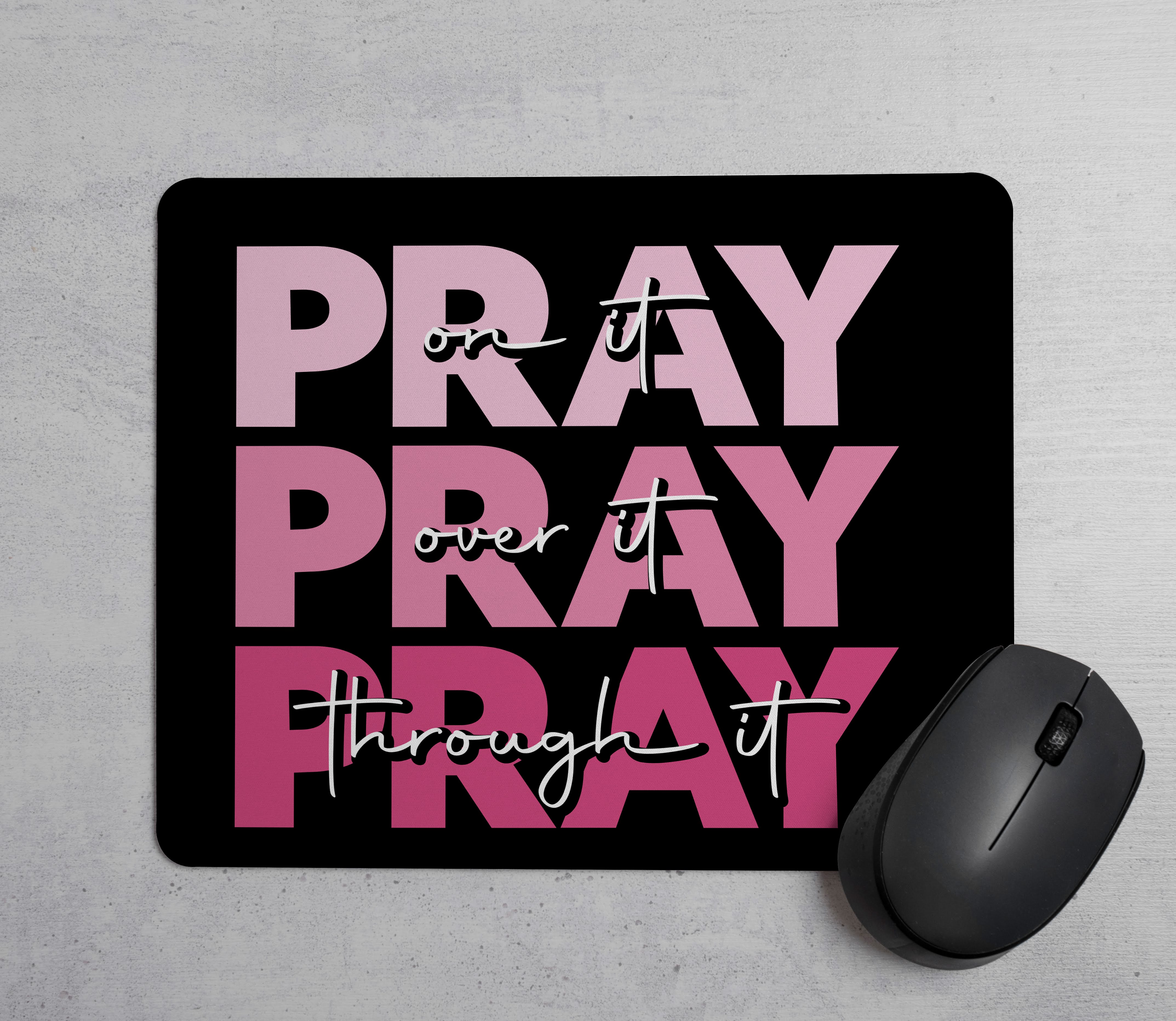 Pray Washable Non-Slip Rubber Base Mouse Pad | Non Slip Mouse Pad | Christian Gift Ideas | Gamers/ Graphic Designer Mouse Pads | Customizable Mouse Pads | Mousepads |  Feminine Gift Ideas