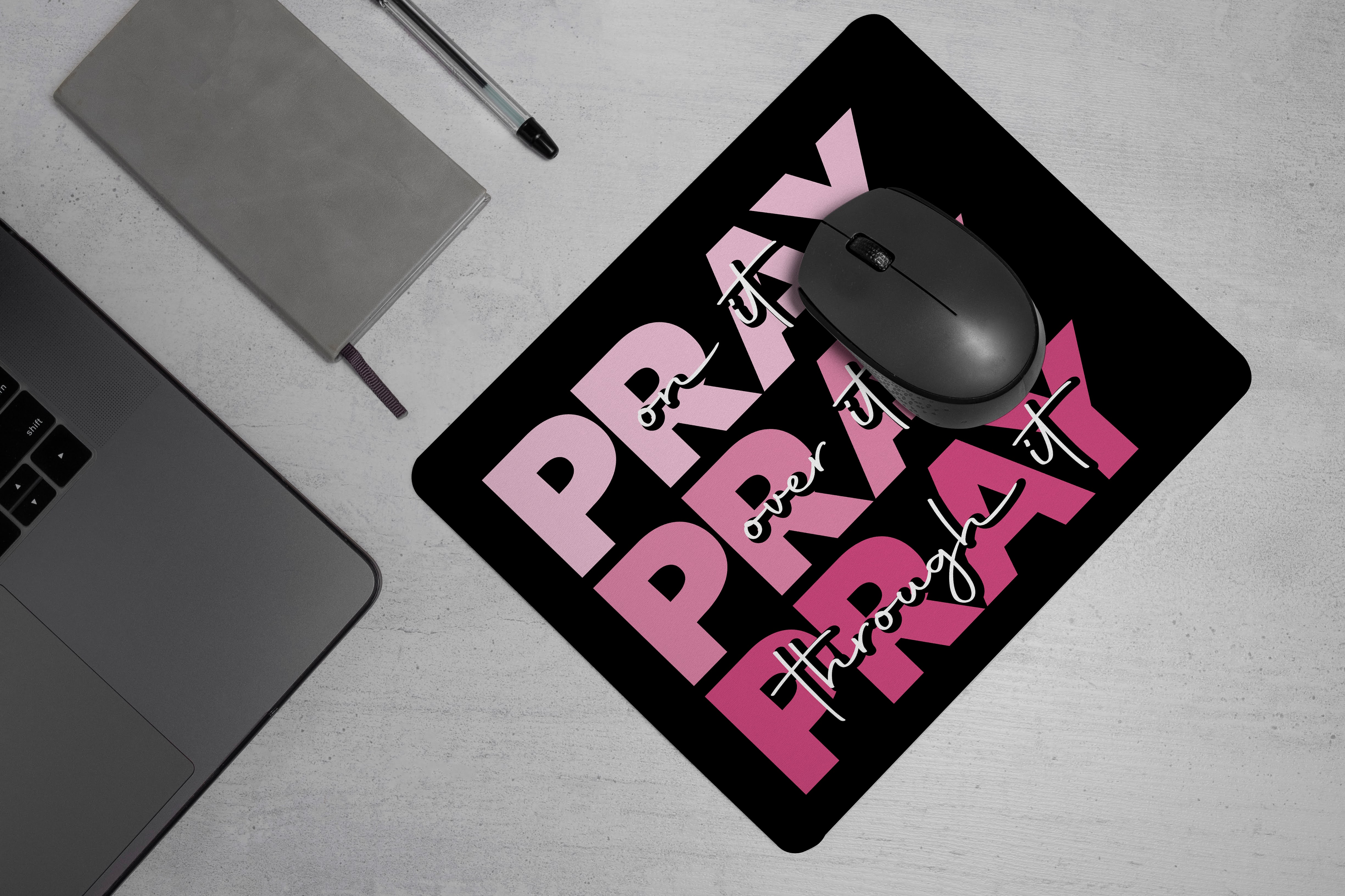 Pray Washable Non-Slip Rubber Base Mouse Pad | Non Slip Mouse Pad | Christian Gift Ideas | Gamers/ Graphic Designer Mouse Pads | Customizable Mouse Pads | Mousepads |  Feminine Gift Ideas