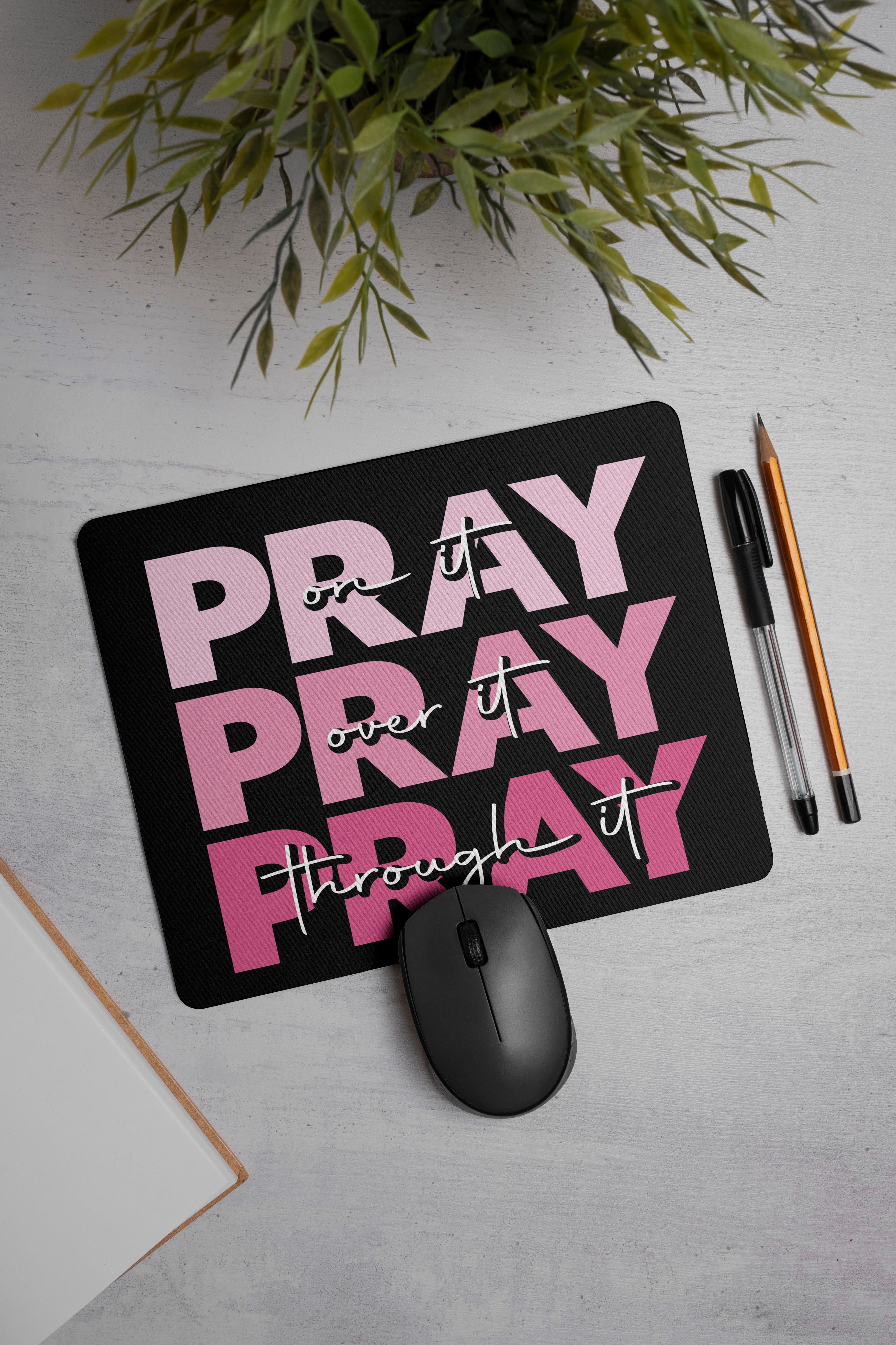 Pray Washable Non-Slip Rubber Base Mouse Pad | Non Slip Mouse Pad | Christian Gift Ideas | Gamers/ Graphic Designer Mouse Pads | Customizable Mouse Pads | Mousepads |  Feminine Gift Ideas