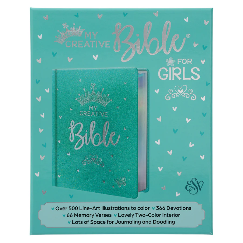 ESV Teal Glitter Hardcover My Creative Bible For Girls | Girls Creative Bible | Bibles for Girls | Christian Bible ESV | English Standard Version (ESV)