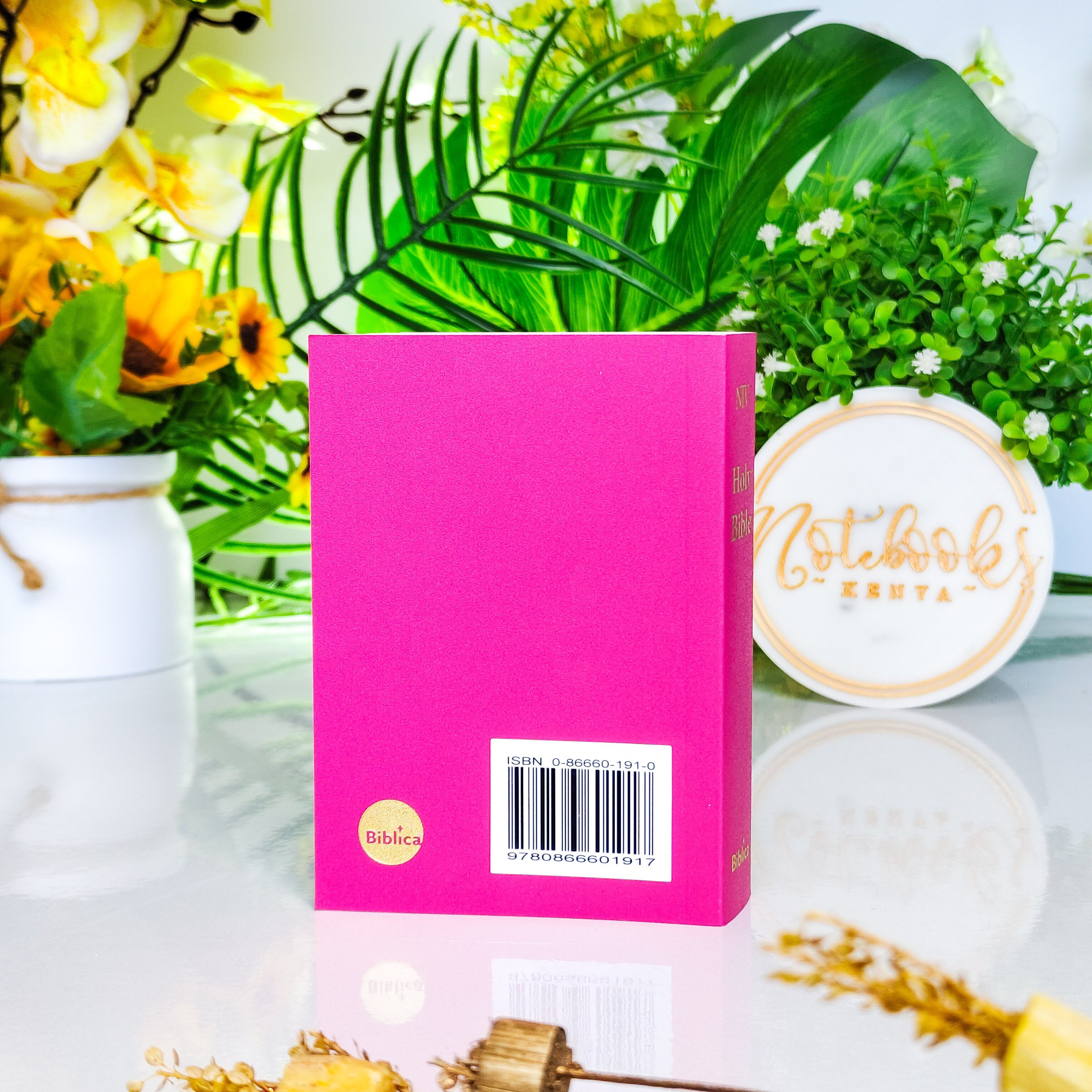 Mini NIV Pocket Bible | Pink Paper Back (Gold Lettering) | New International Version(NIV) | Gift | Concordance Bible | Small Bible | Words In Red