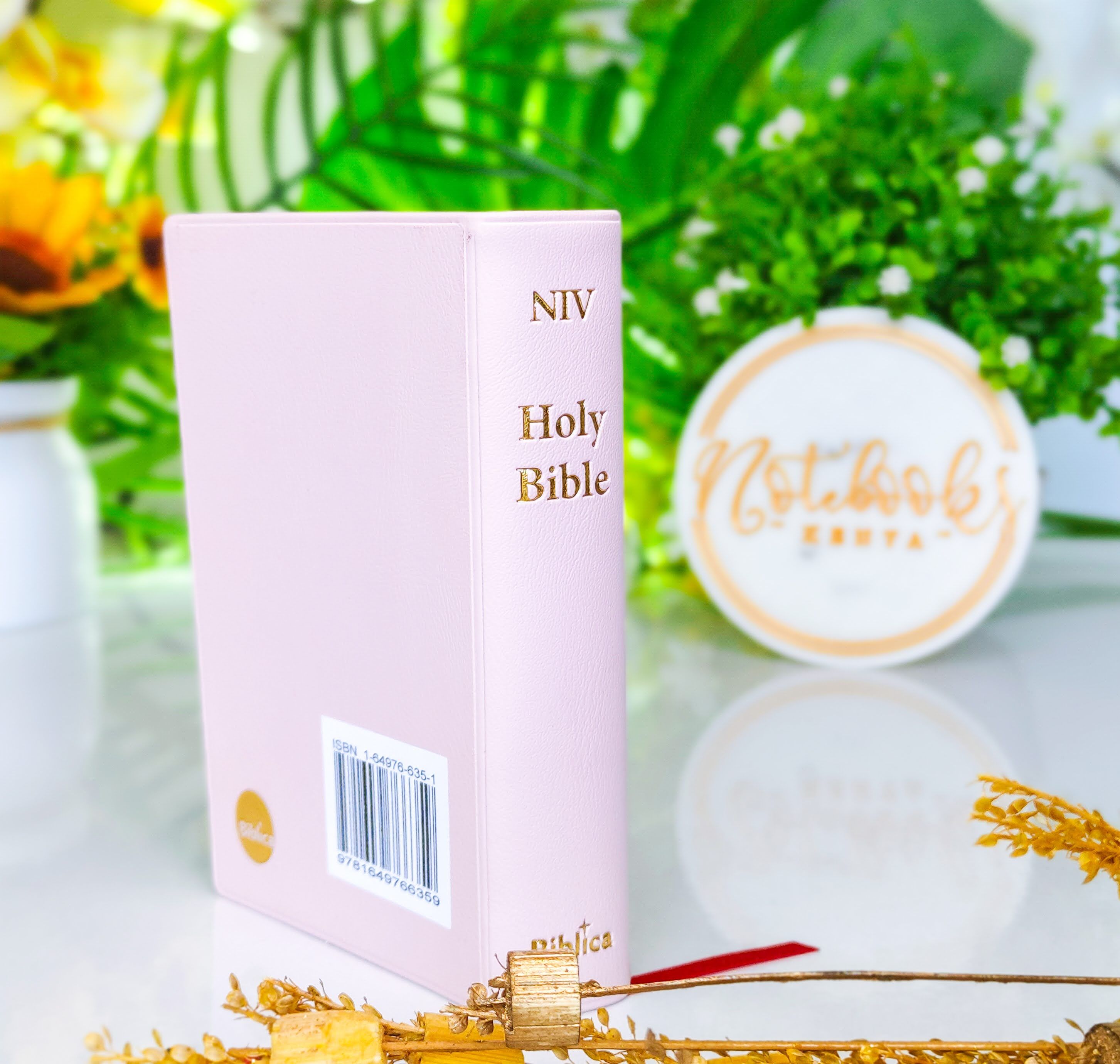 Mini NIV Pocket Bible | Pink Vinyl Leather (Gold Lettering) | New International Version(NIV) | Gift | Concordance Bible | Small Bible | Words In Red