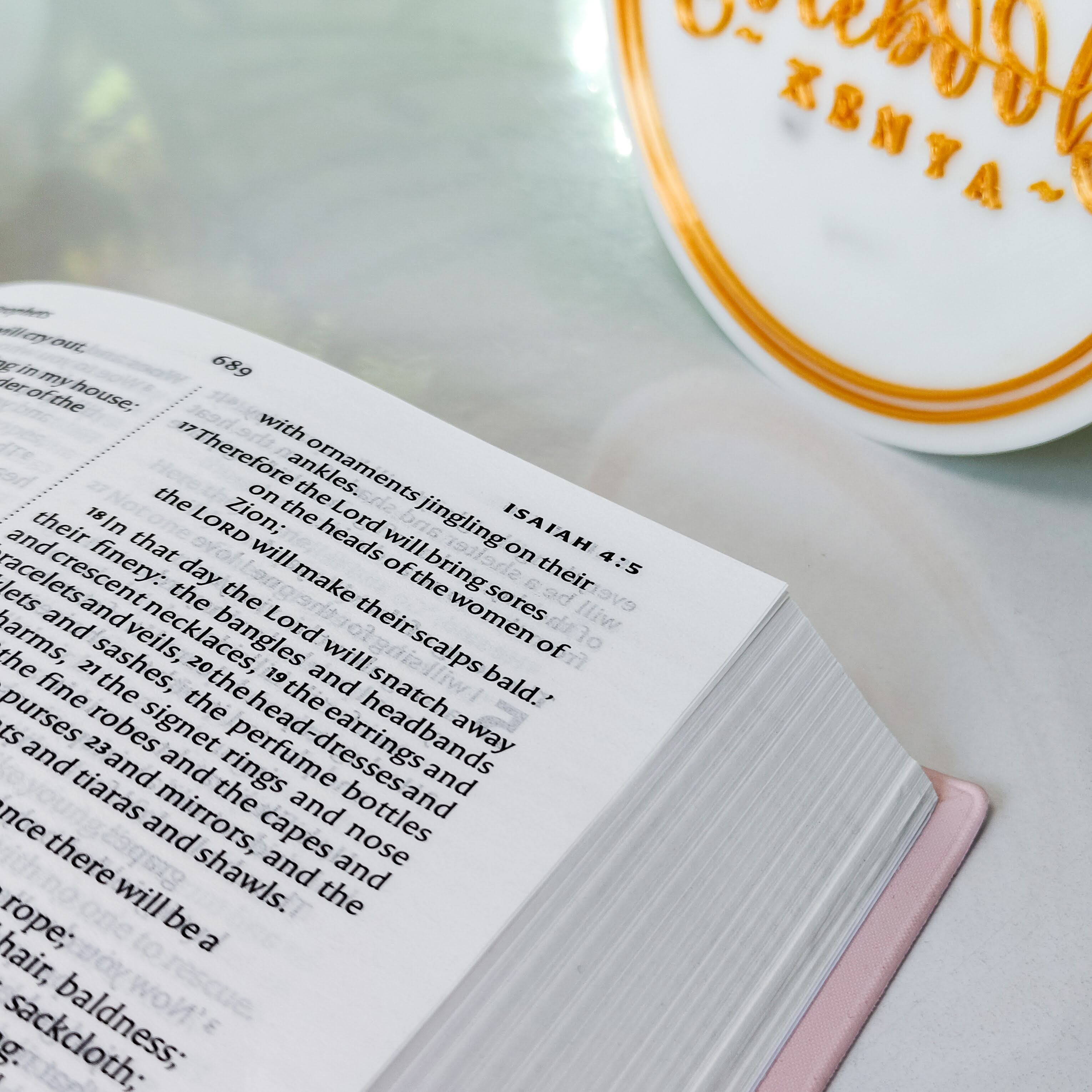 Mini NIV Pocket Bible | Pink Vinyl Leather (Gold Lettering) | New International Version(NIV) | Gift | Concordance Bible | Small Bible | Words In Red