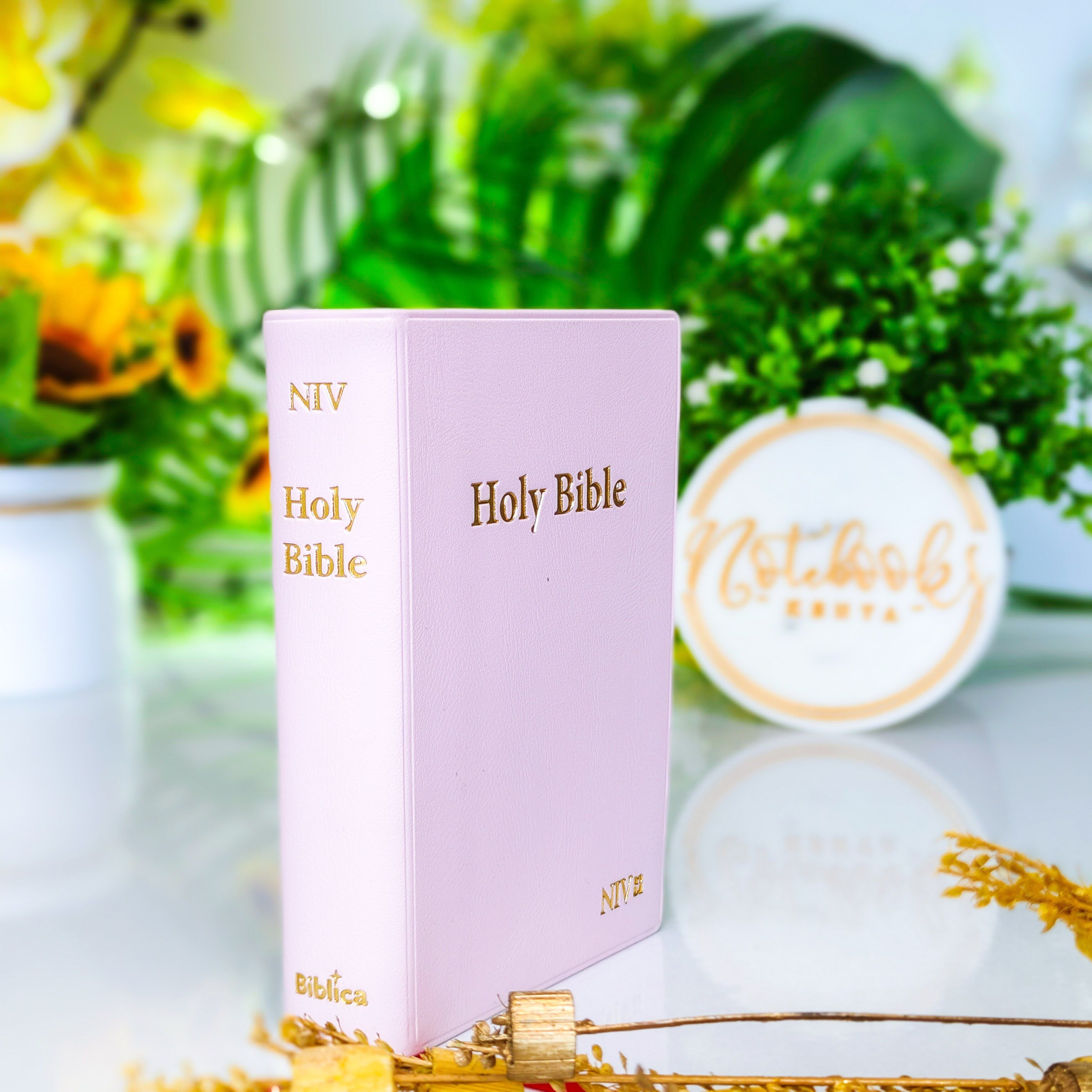 Mini NIV Pocket Bible | Pink Vinyl Leather (Gold Lettering) | New International Version(NIV) | Gift | Concordance Bible | Small Bible | Words In Red