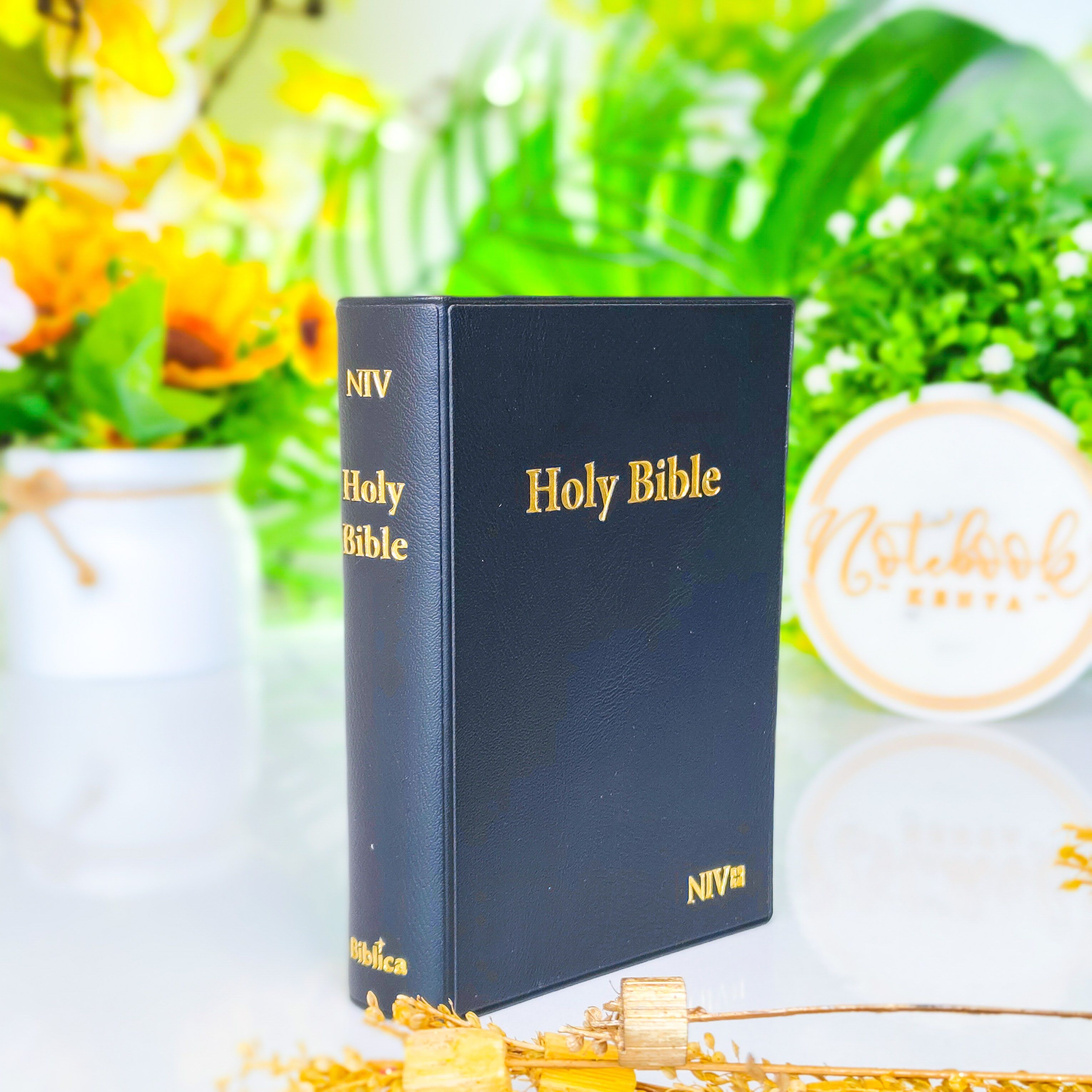 Mini NIV Pocket Bible | Black Vinyl Leather (Gold Lettering) | New International Version(NIV) | Gift | Concordance Bible | Small Bible | Words In Red