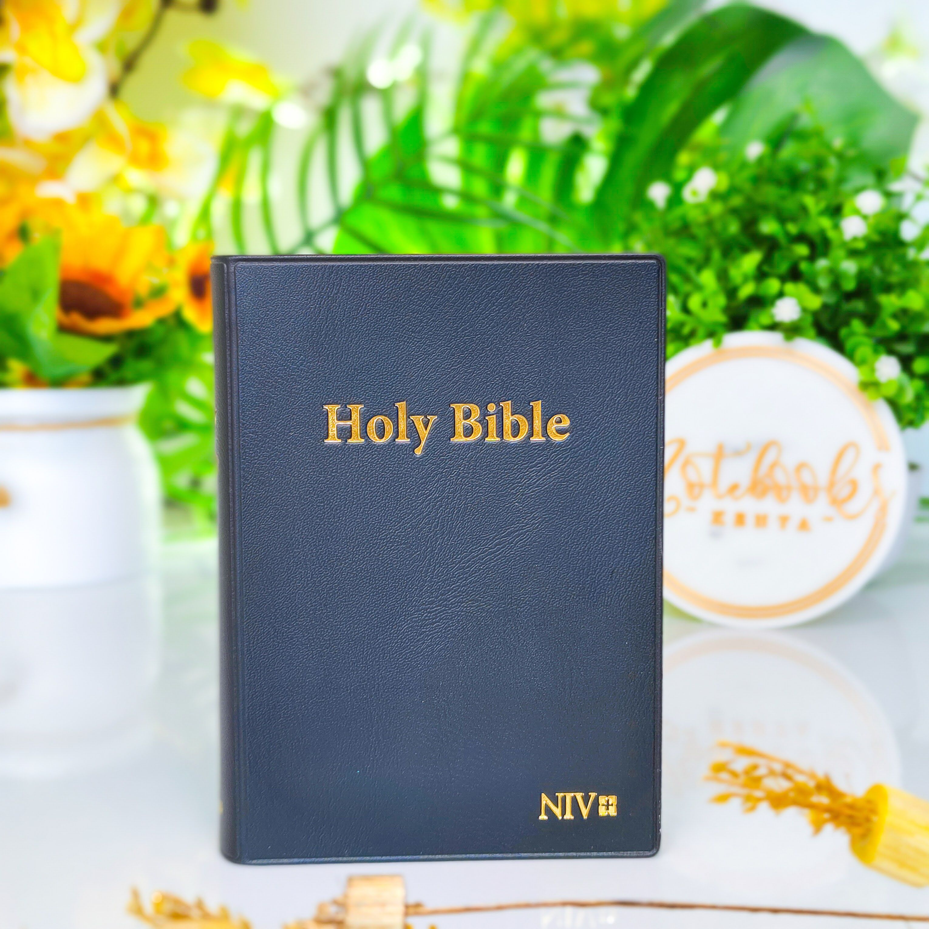 Mini NIV Pocket Bible | Black Vinyl Leather (Gold Lettering) | New International Version(NIV) | Gift | Concordance Bible | Small Bible | Words In Red