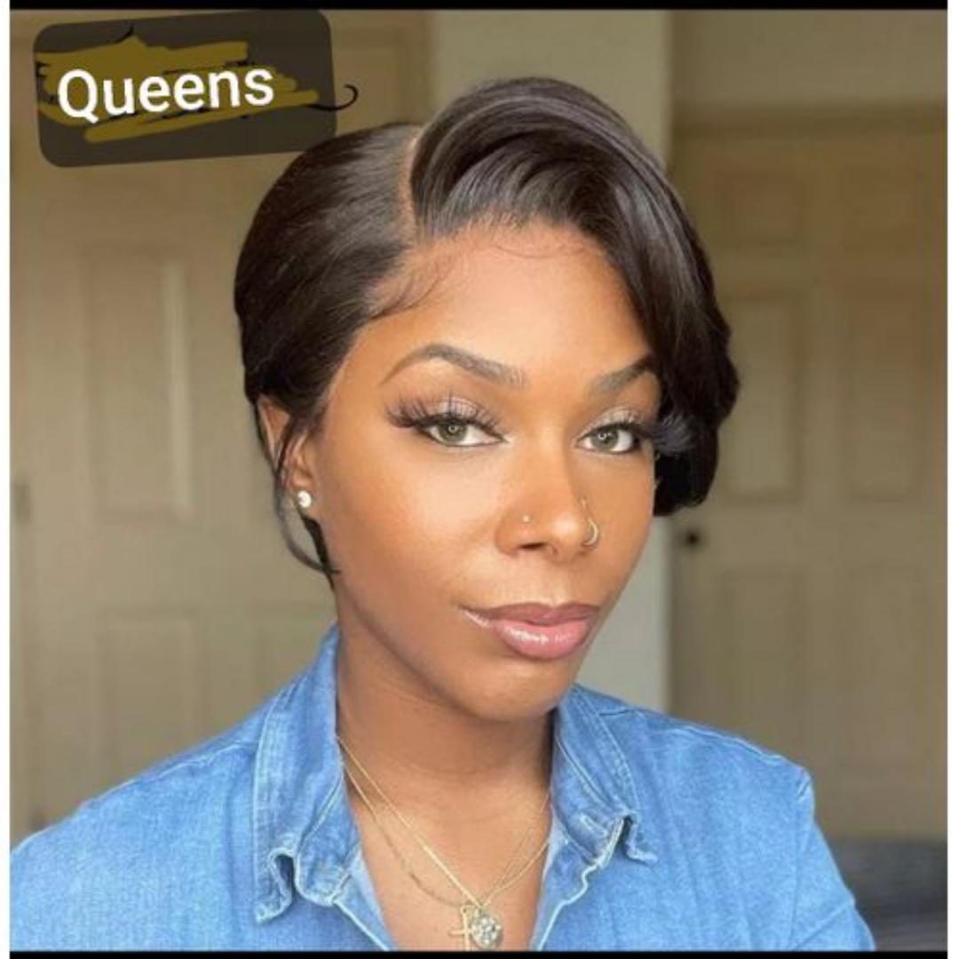 Fashion Human hair side part closure wig that can be blowdried and flat ironed