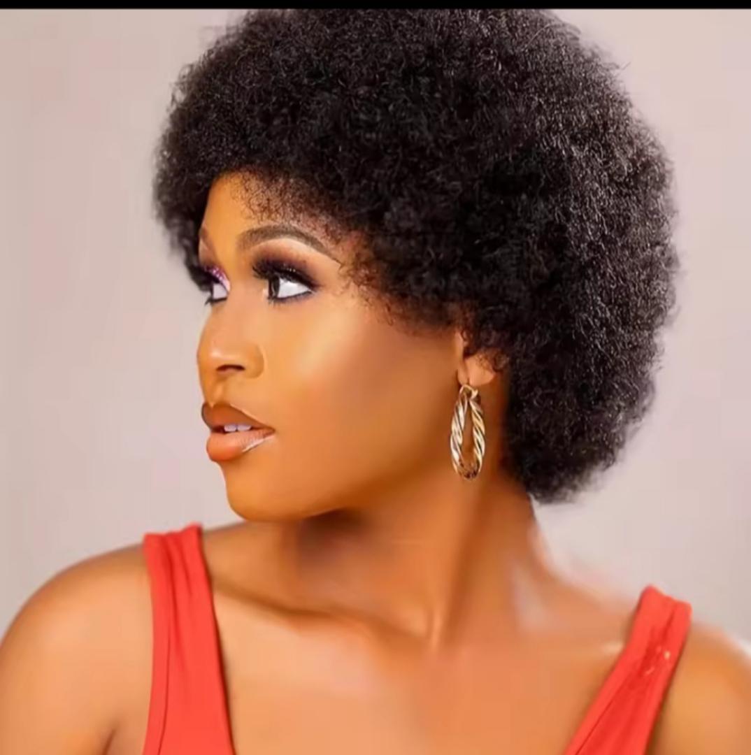 Soft and fluffy natural afro hair wig black
