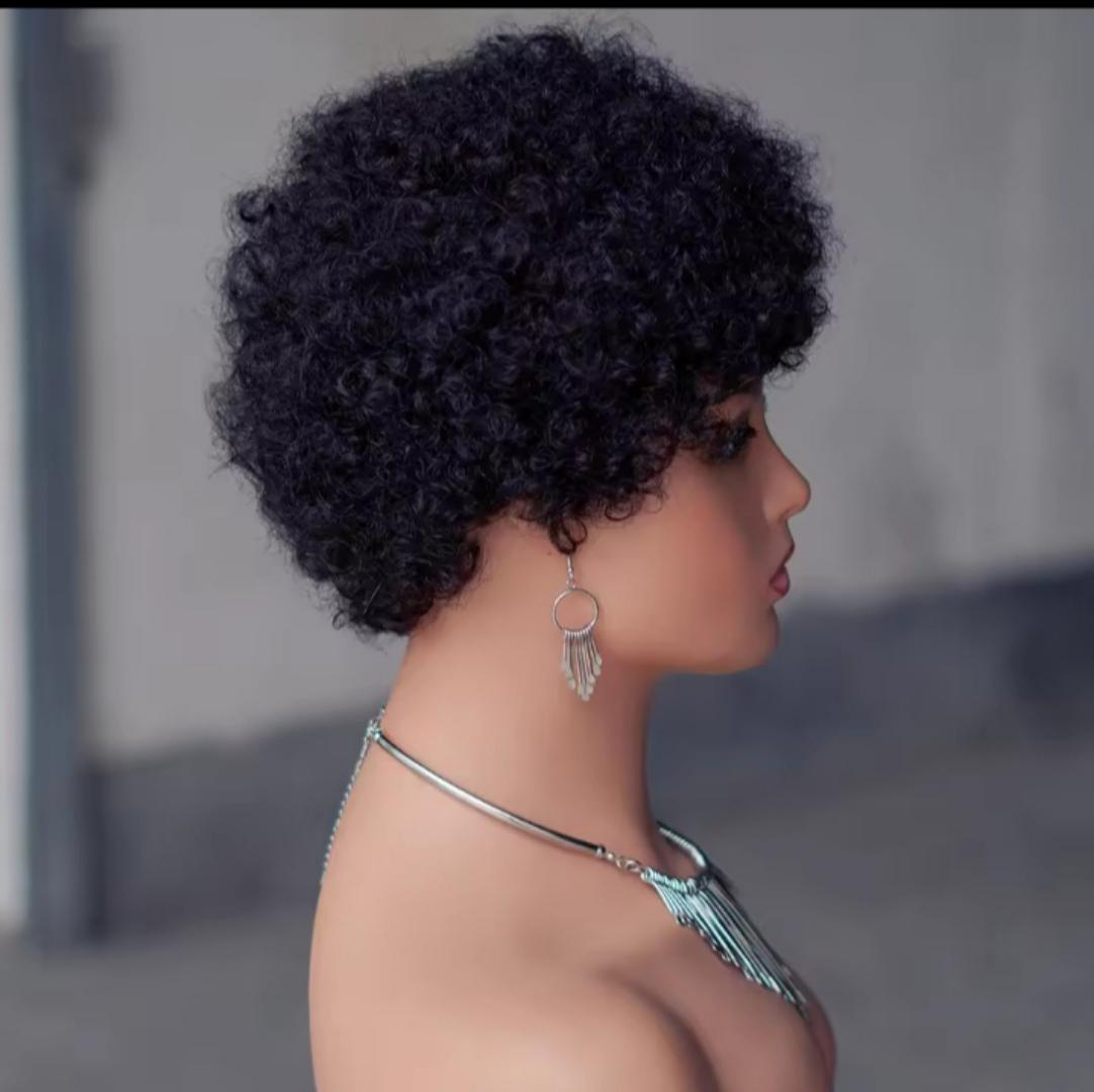 Soft and fluffy natural afro hair wig black